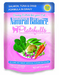 Natural Balance Pet Foods Original Ultra Platefulls Morsels in Gravy Wet Cat Food Pouch Salmon, Tuna, & Crab 3oz