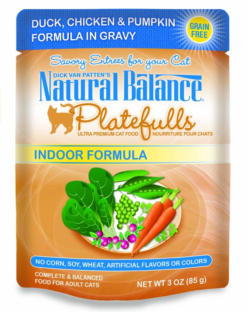 Natural Balance Pet Foods Original Ultra Platefulls Morsels in Gravy Wet Cat Food Pouch Duck, Chicken, & Pumpkin 3oz