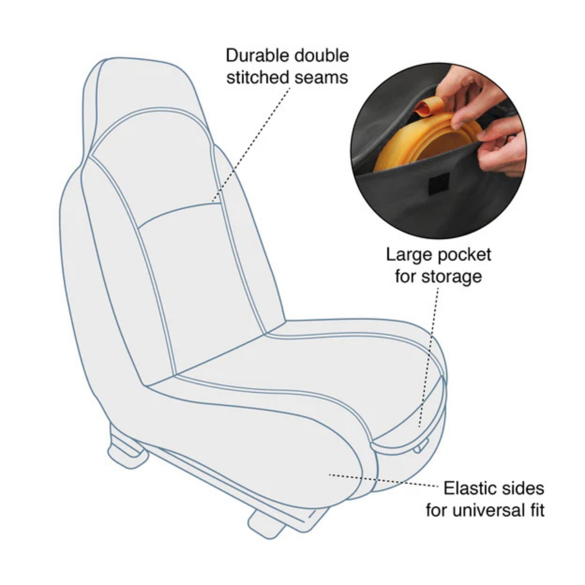 Kurgo Dog Rover Bucket Seat Cover Charcoal