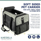 Katziela Quilted Companion Carrier Gray Small
