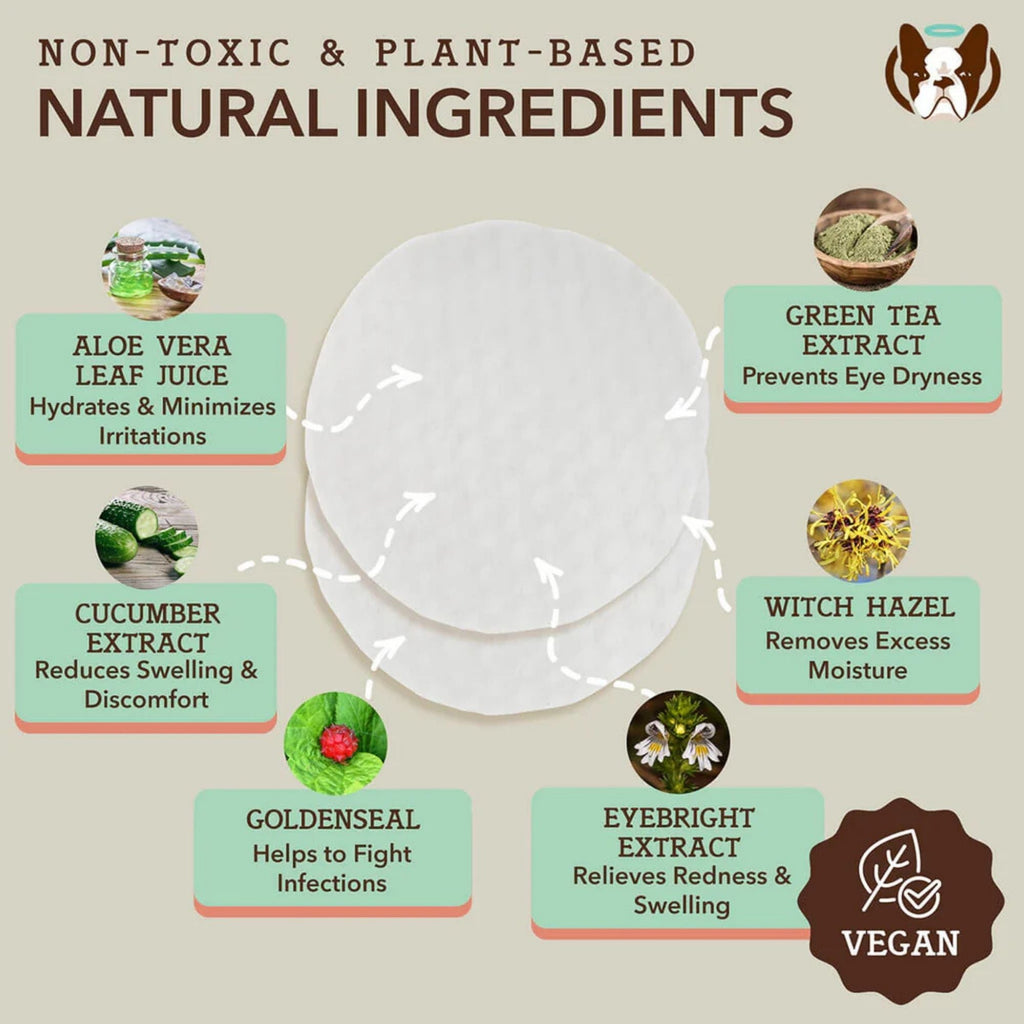 Natural Dog Company Dog Eye Wipes - 100 Count