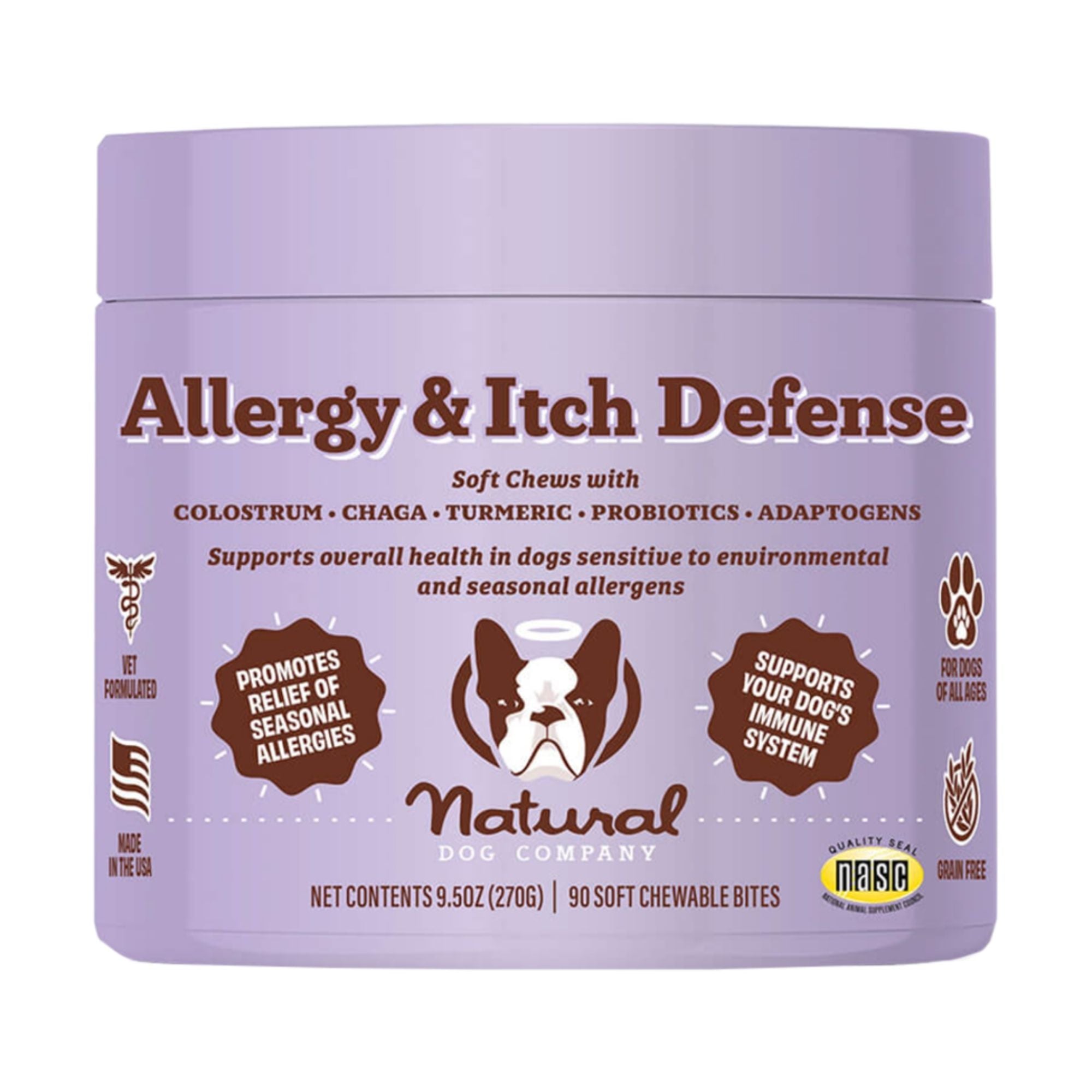 Natural Dog Company Dog Allergy & Itch Supplement Chews - 90 Count