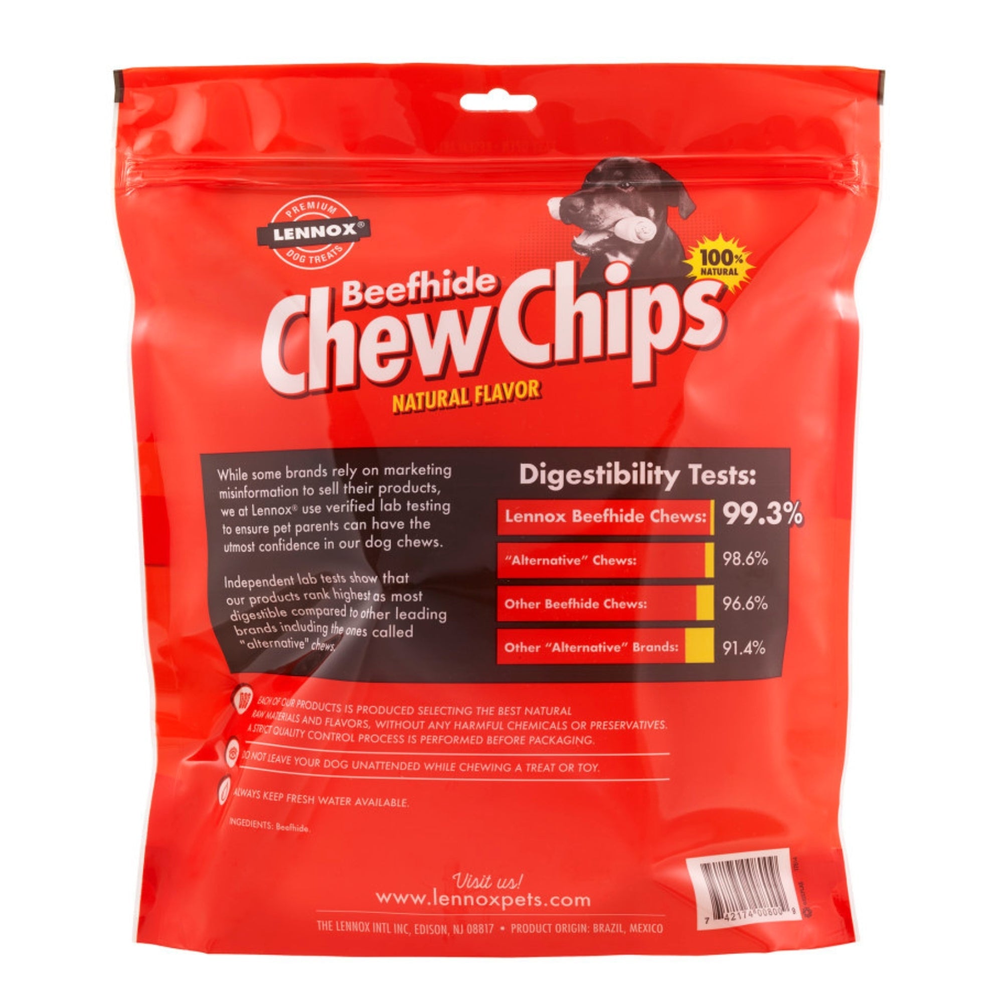 Lennox Beefhide Chew Chips Dog Treat Natural, 1ea/16oz.