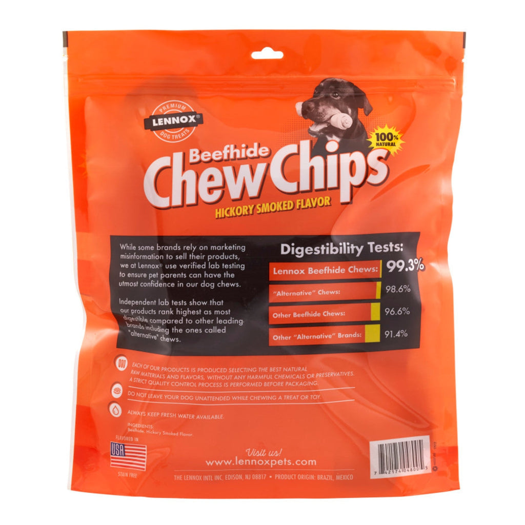 Lennox Beefhide Chew Chips Dog Treat Hickory Smoked, 1ea/16oz.