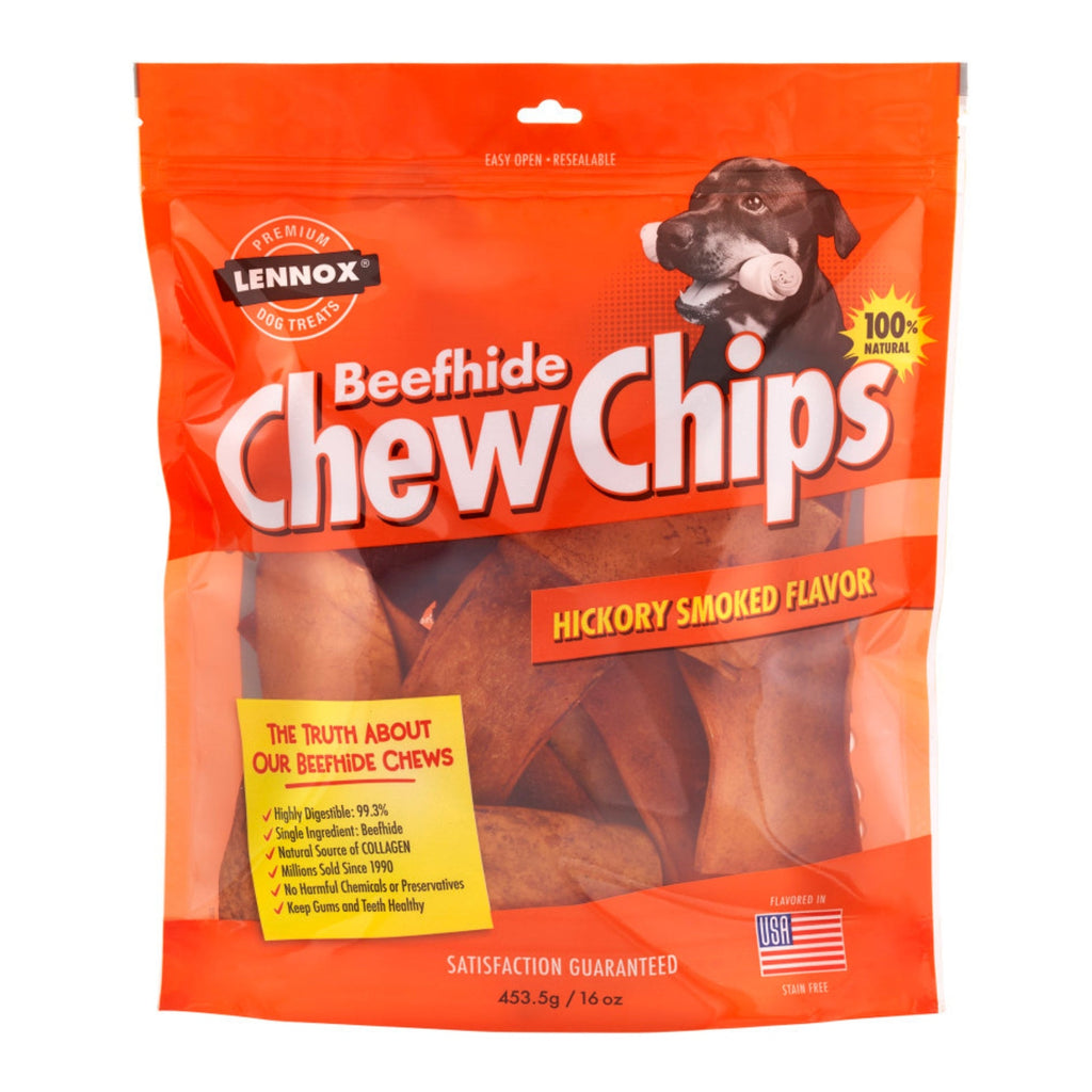 Lennox Beefhide Chew Chips Dog Treat Hickory Smoked, 1ea/16oz.