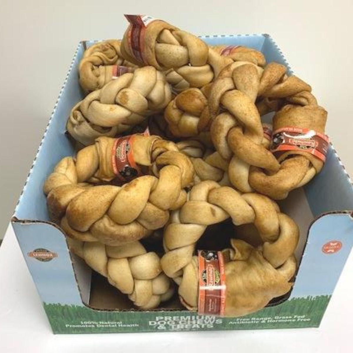 Rawhide Express Hickory Flavor Braided Donut Display 20 Count