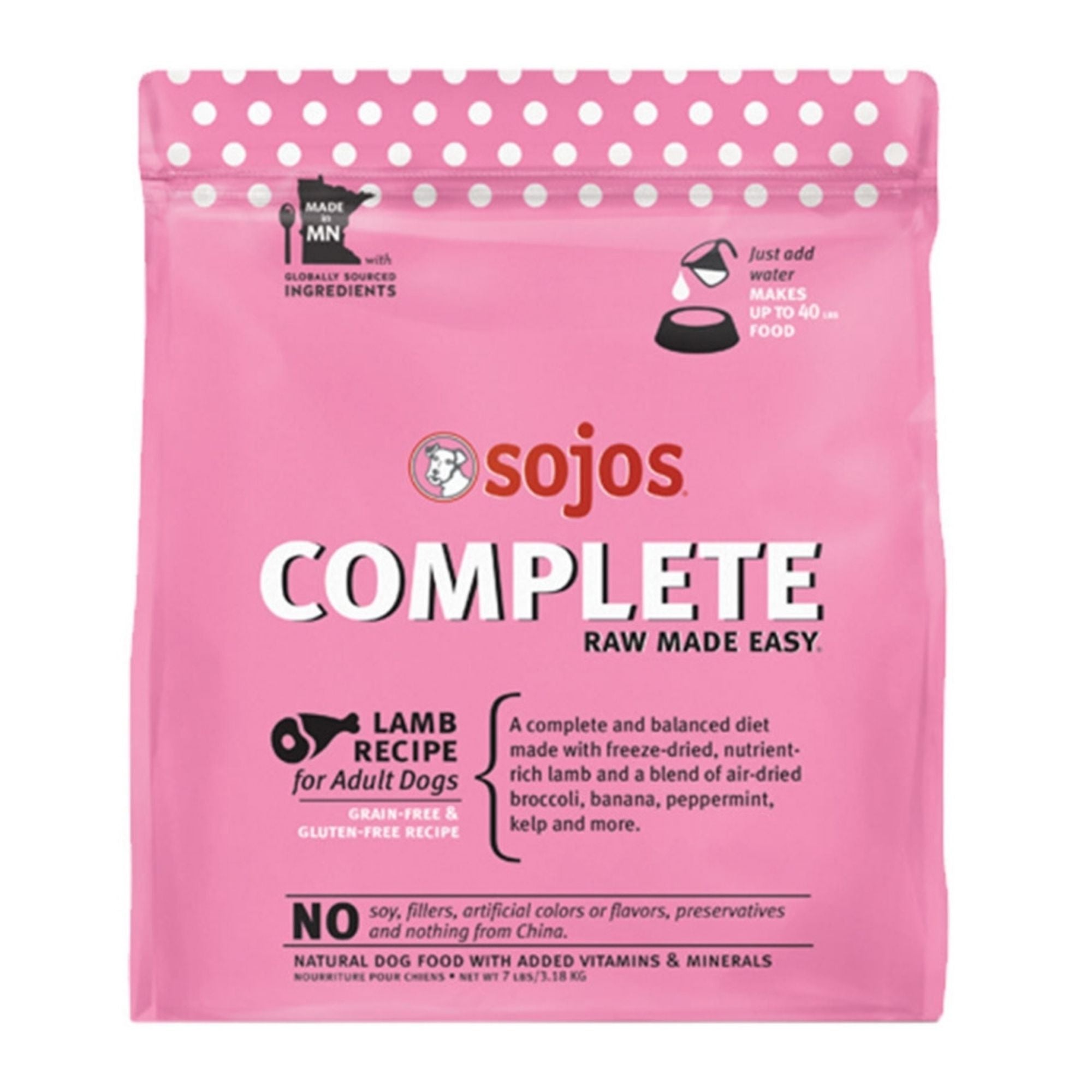 Sojos Dog Complete Freeze-Dried Adult Lamb Recipe 7Lbs