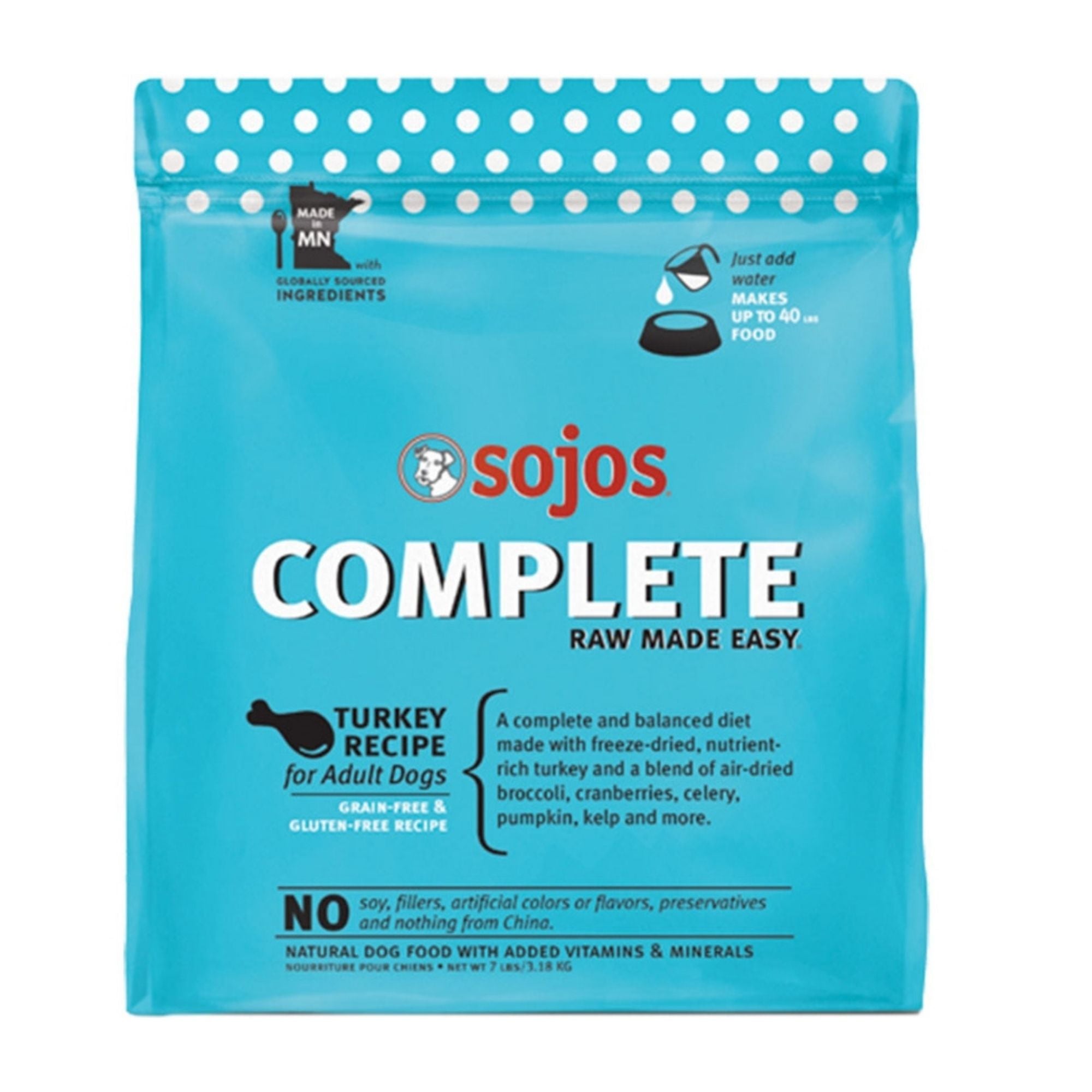 Sojos Dog Complete Freeze-Dried Adult Turkey Recipe 1.75Lbs
