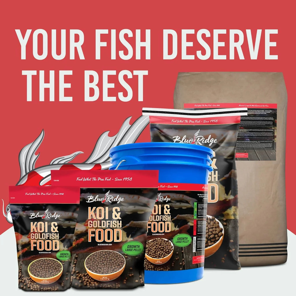 Blue Ridge Fish Hatchery Growth Formula Pellet Fish Food for Koi and Goldfish 1ea/2 lb, LG