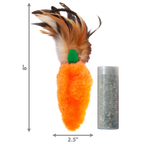 KONG Refillables Catnip Carrot with Feather Cat Toy Orange 1ea/One Size