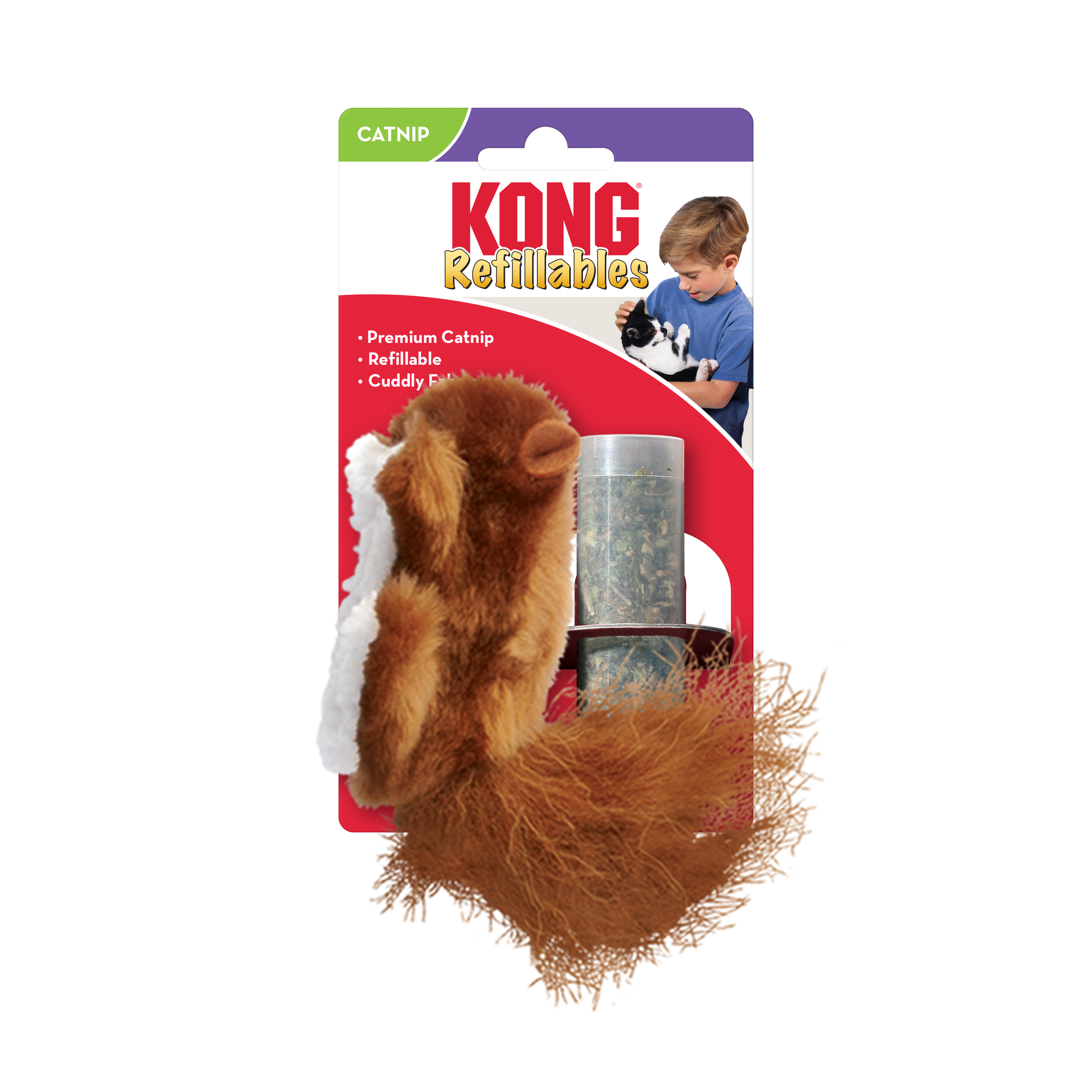 KONG Refillables Catnip Squirrel Cat Toy Brown 1ea/One Size