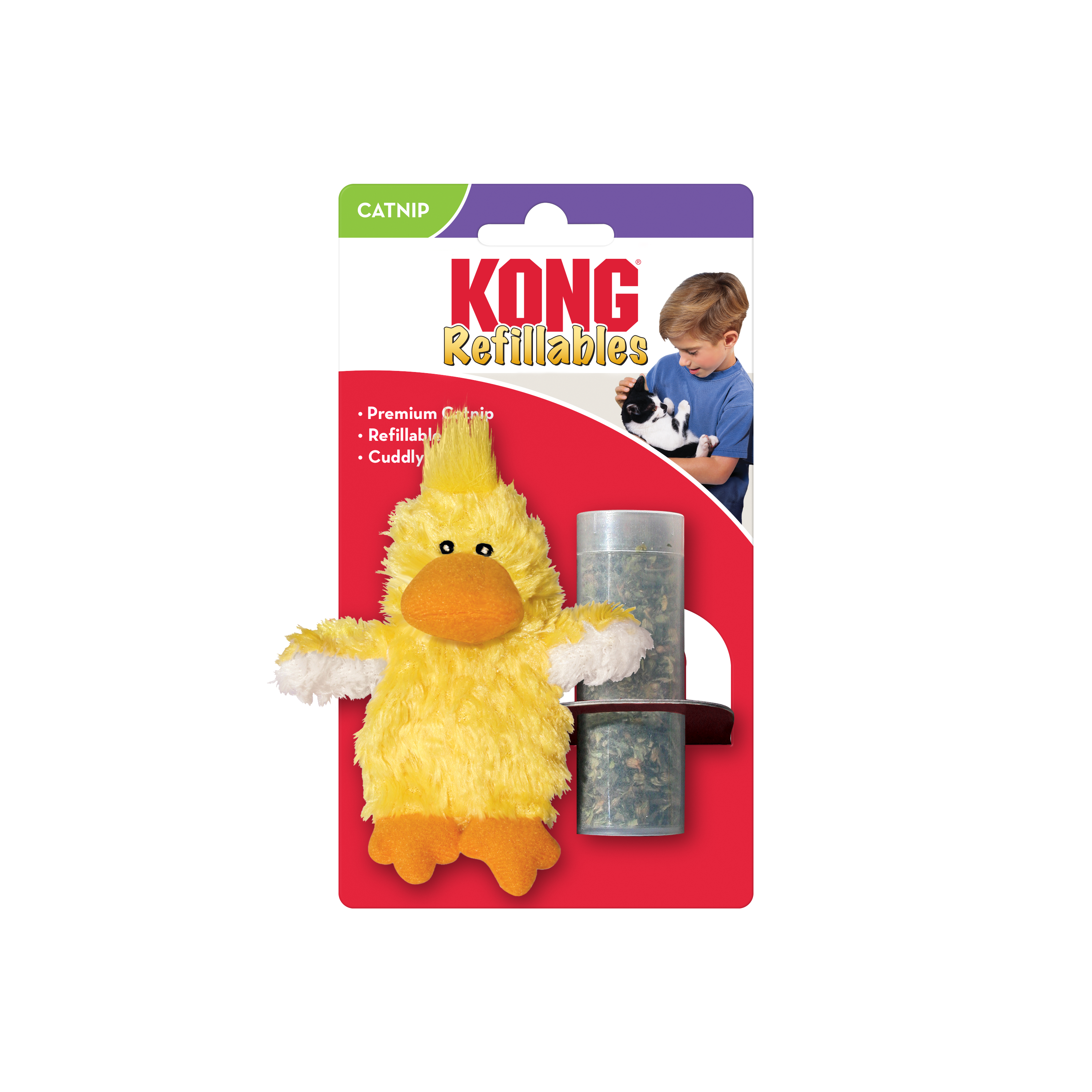 KONG Refillables Catnip Duckie Cat Toy Yellow 1ea/One Size