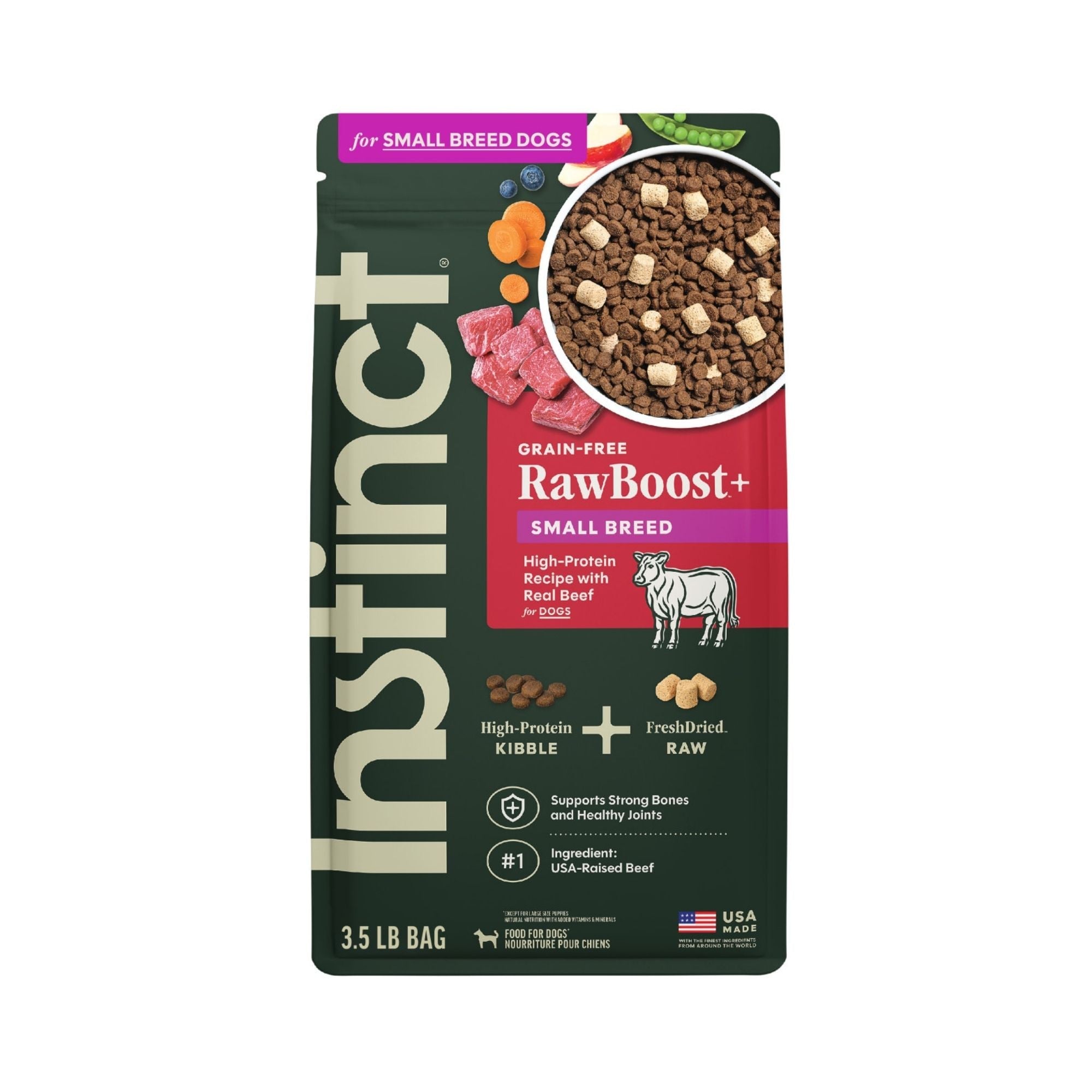 Instinct Raw Boost Small Breed Beef High Protein Grain-free 3.5Lb