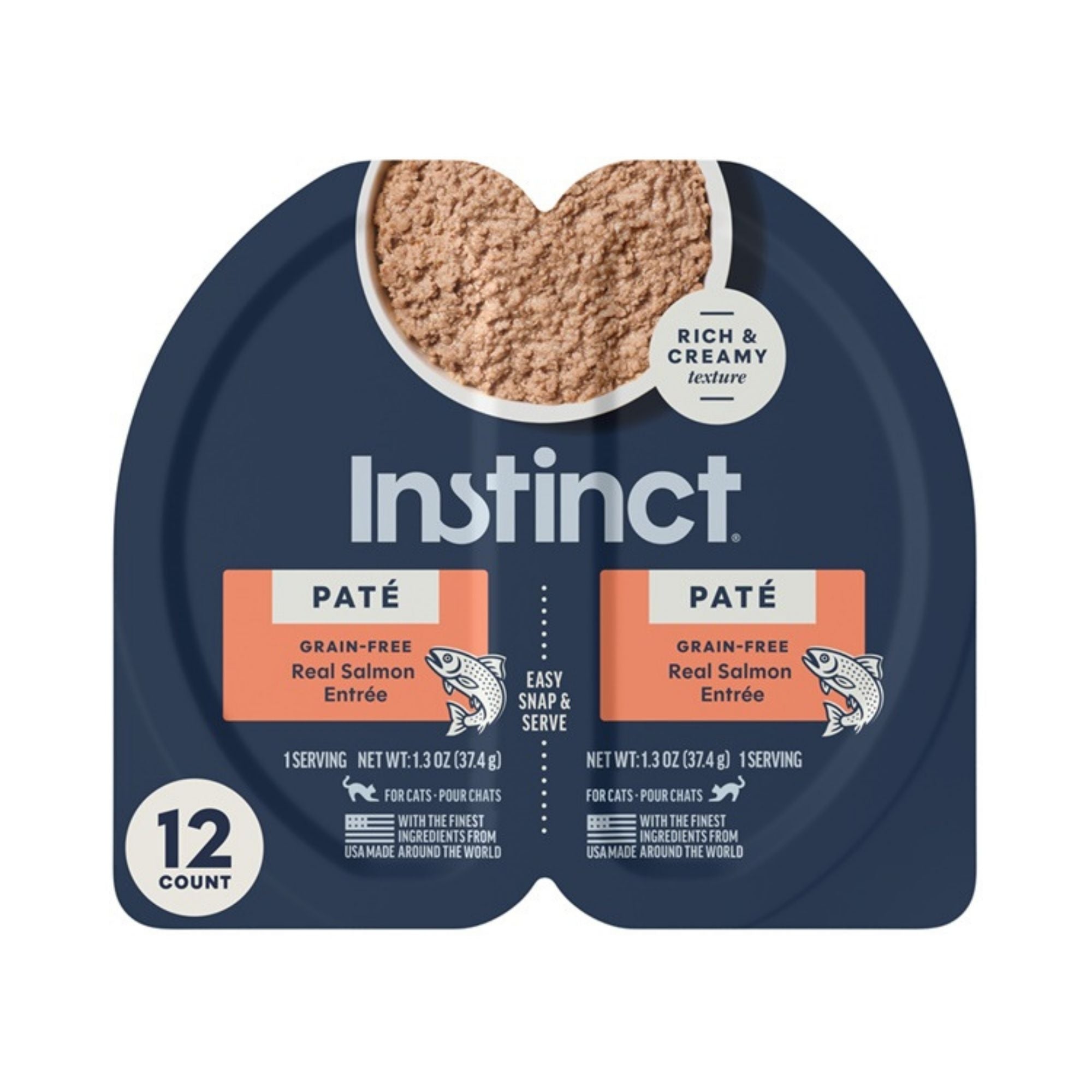 Instinct Pate Split Cup Salmon Grain-free 2.64oz. (Case of 12)