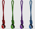 Multipet Nuts for Knots 20in Rope Tug Dog Toy With Tennis Ball Assorted 20in LG