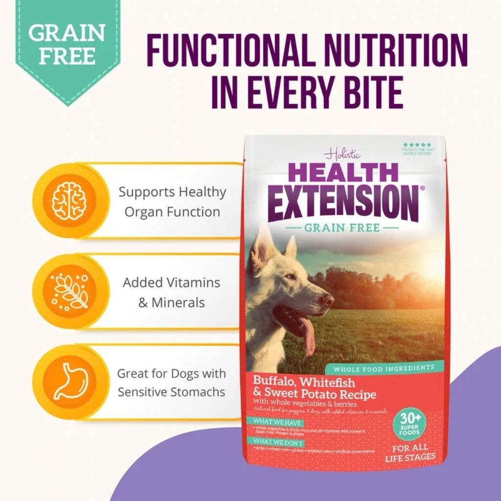 Health Extension Grain Free Buffalo Dry Dog Food 1lb.