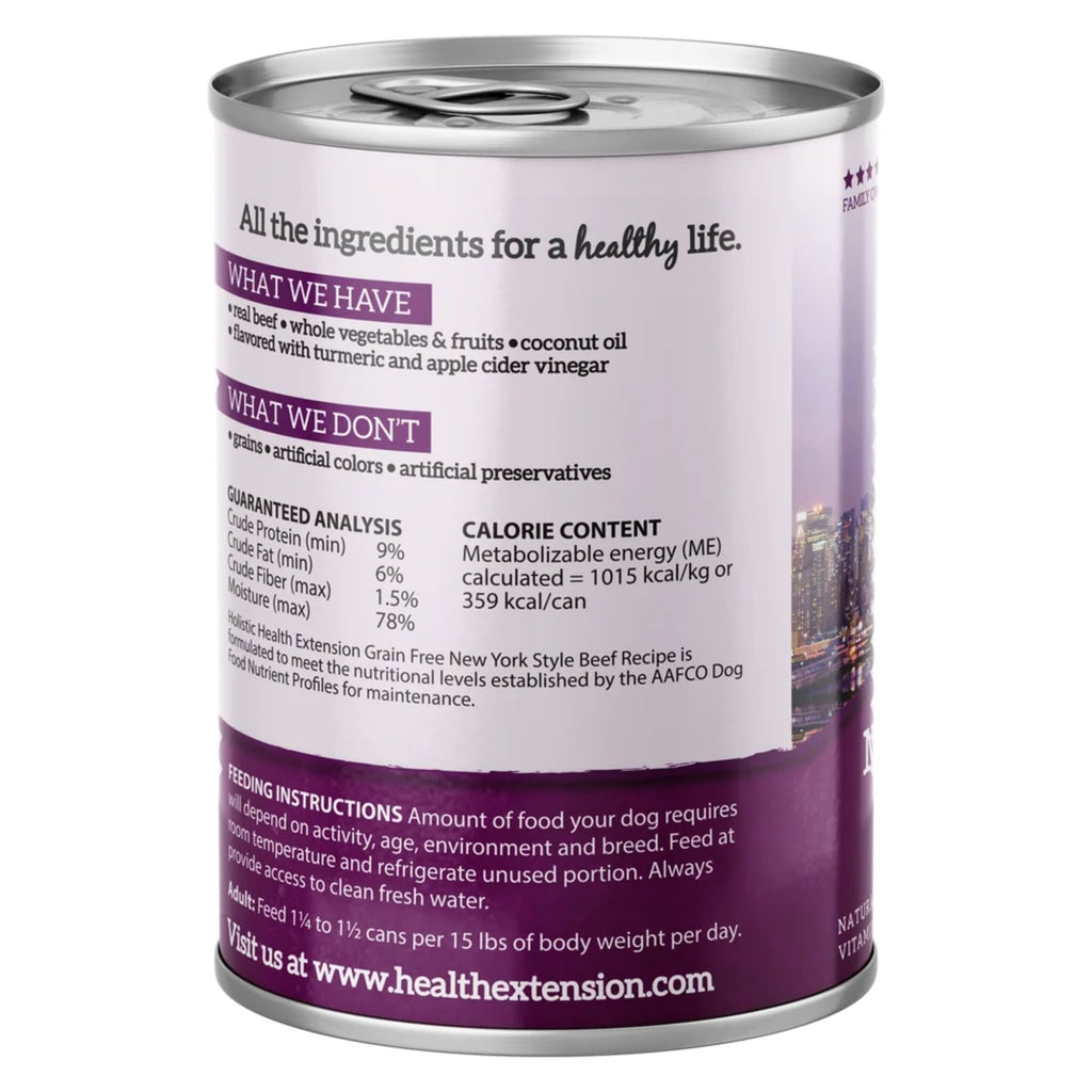 Health Extension Grain Free New York Style Beef Recipe Canned 12.5oz. (Case of 12)