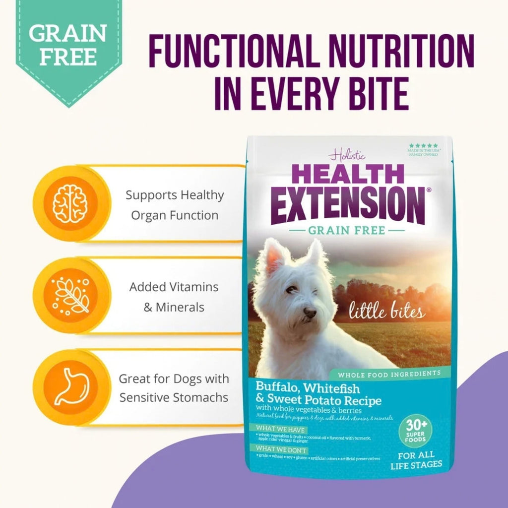 Health Extension Grain Free Little Bites Buffalo & Whitefish Dry Food 23.5lb.