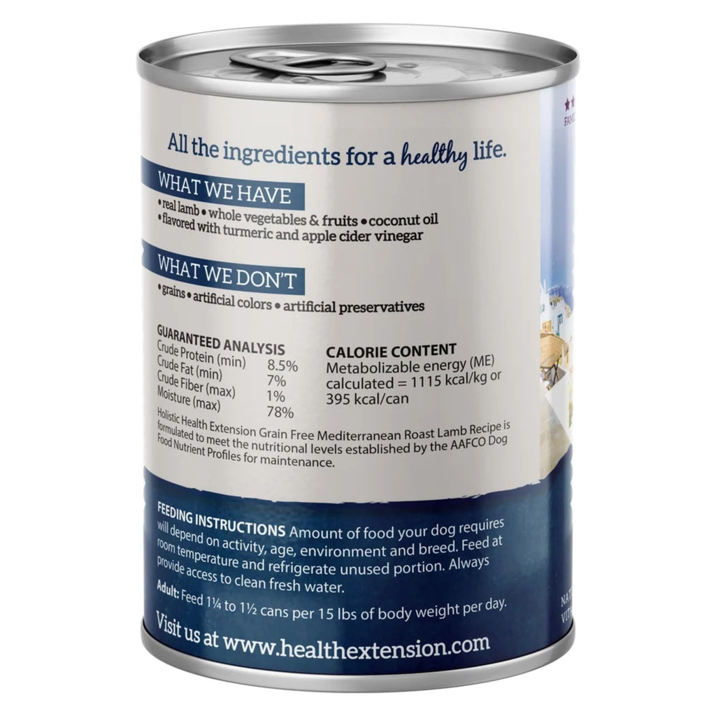 Health Extension Grain Free Roasted Mediterranean Lamb Dog Food 12.5oz. (Case of 12)
