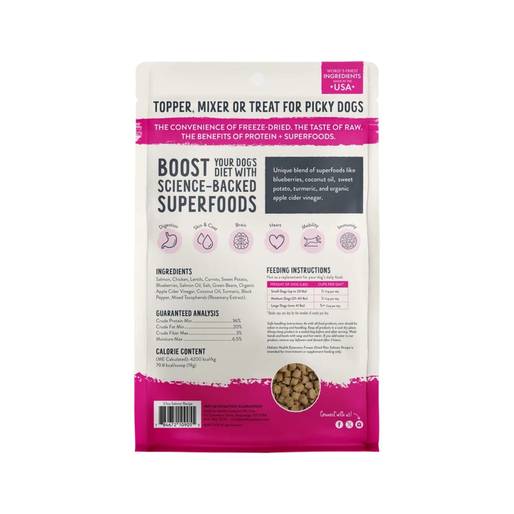 Health Extension Freeze Dried Raw Salmon Meal Mixer for Dogs 3.5oz.