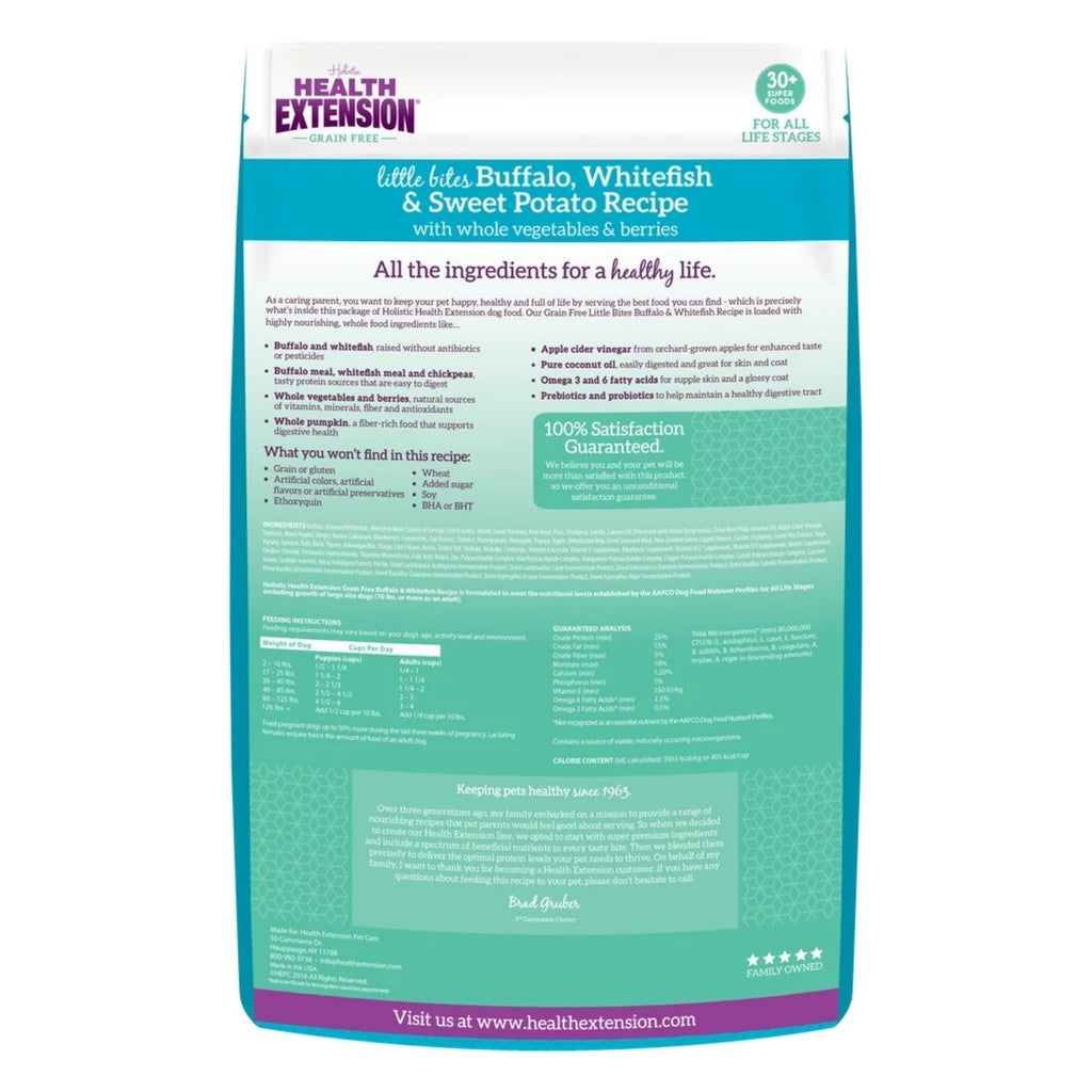 Health Extension Grain Free Little Bite Buffalo & Whitefish Dog 3.5lb.