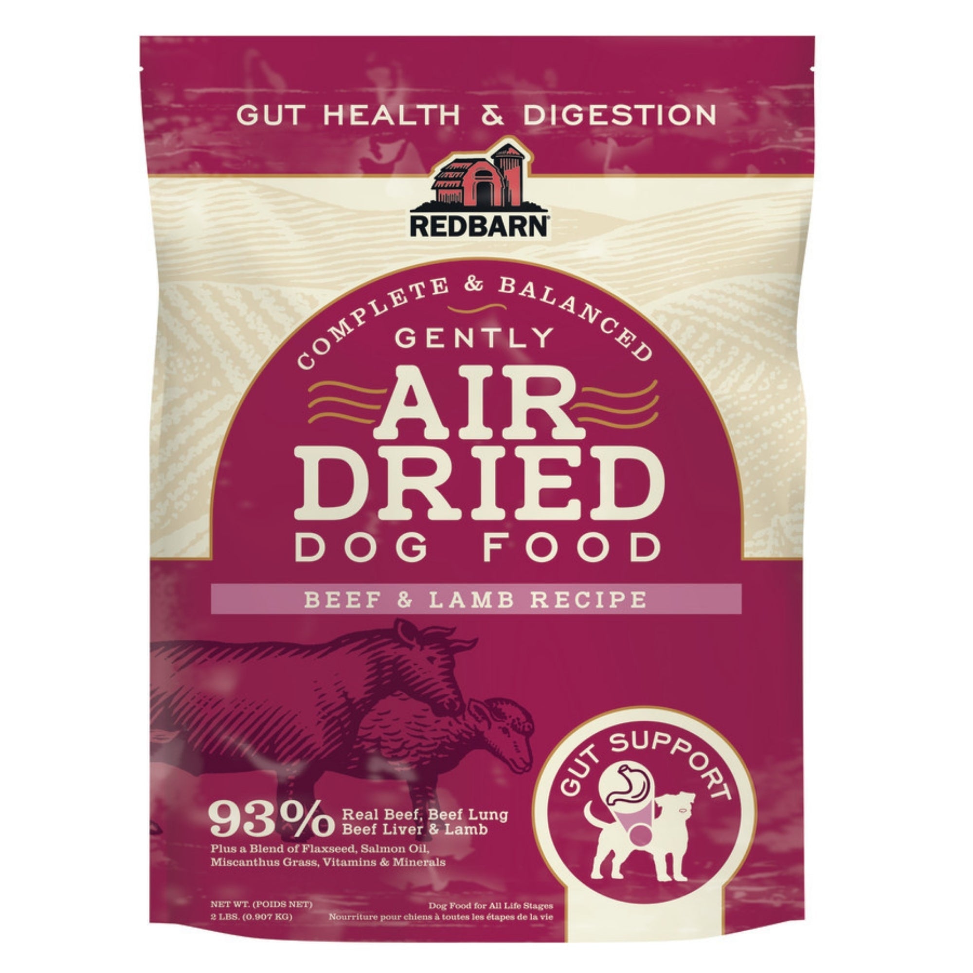 Redbarn Pet Products Air Dried Gut Support Dry Dog Food Beef & Lamb, 1ea/2 lb