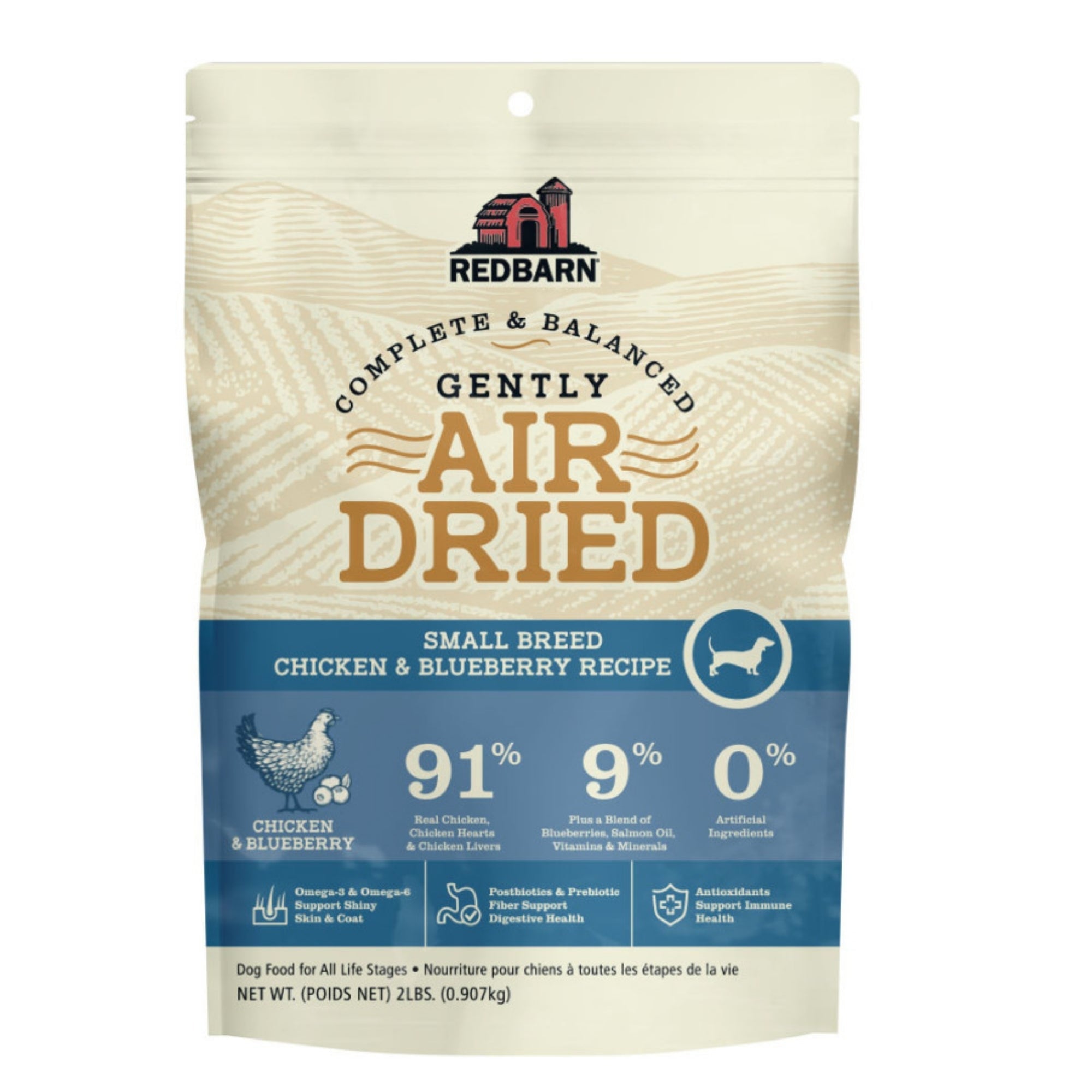 Redbarn Pet Products Air-Dried Small Breed Dog Food Chicken & Blueberry 2.5oz