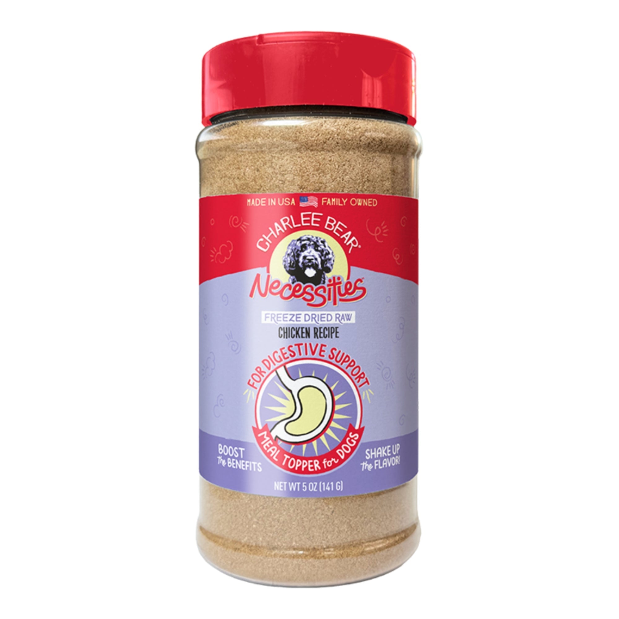 Charlee Bear Dog Necessities Chicken Recipe - Digestive Health Support Topper 5oz.
