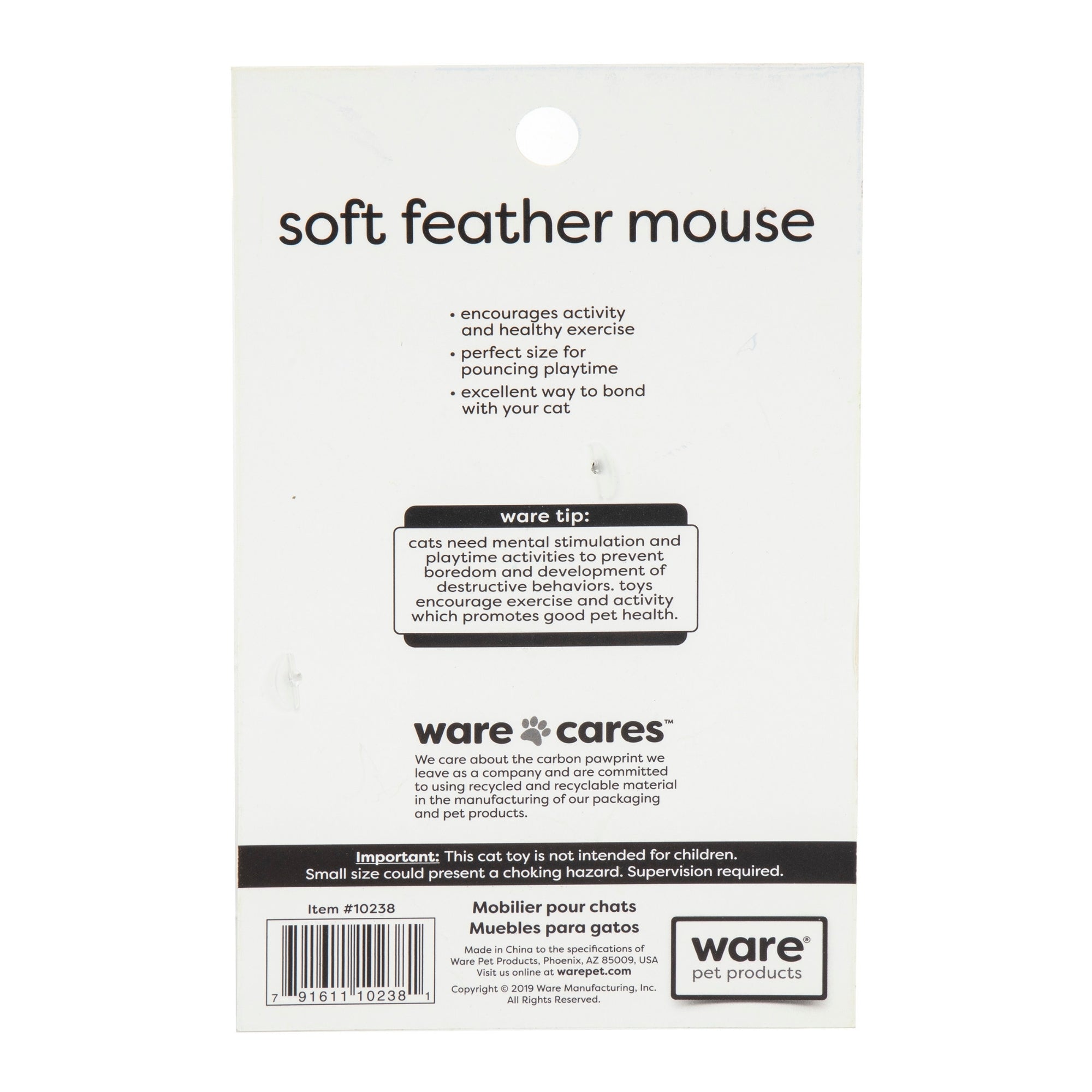 Ware Soft Feather Mouse Cat Toy