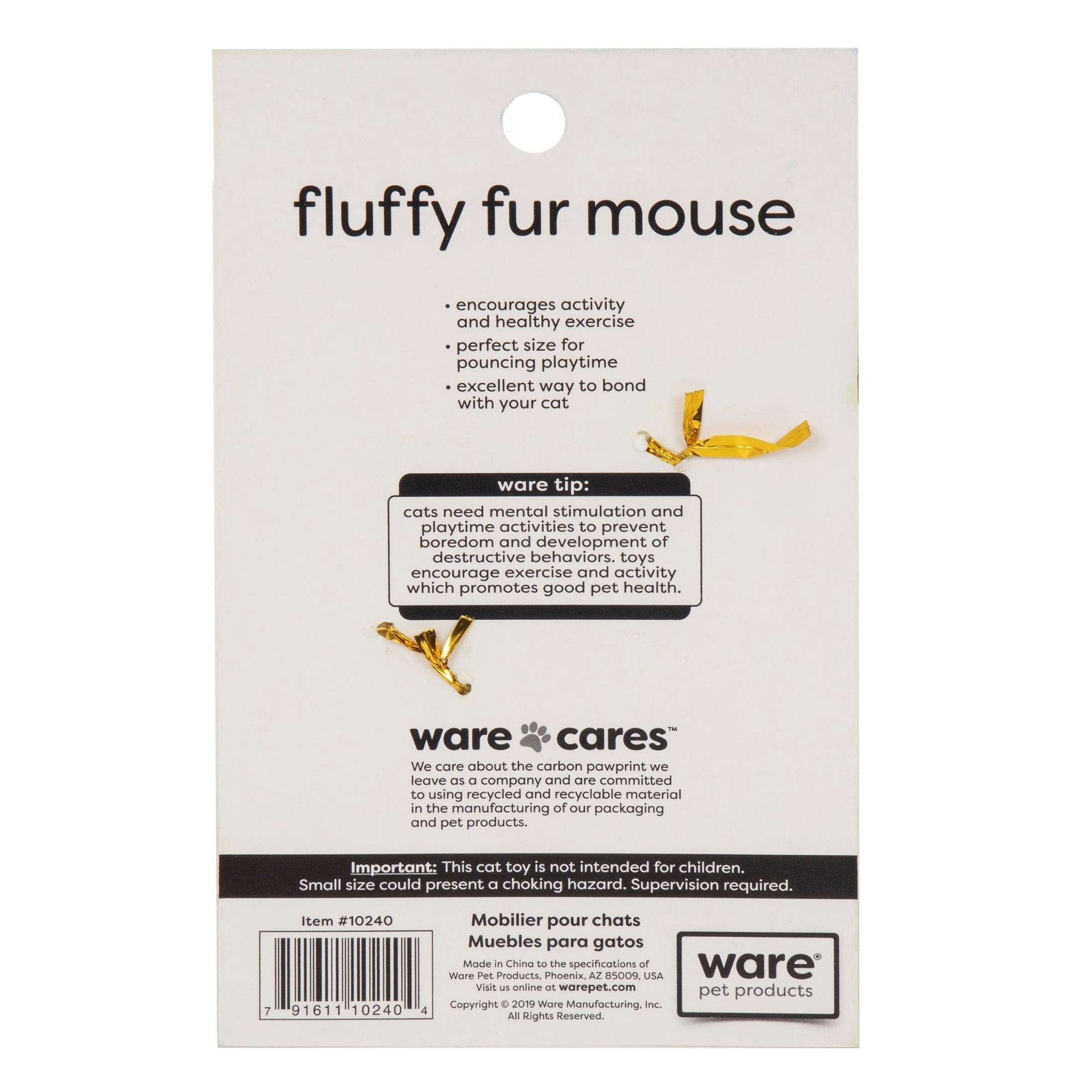 Ware Fluffy Fur Mouse Cat Toy