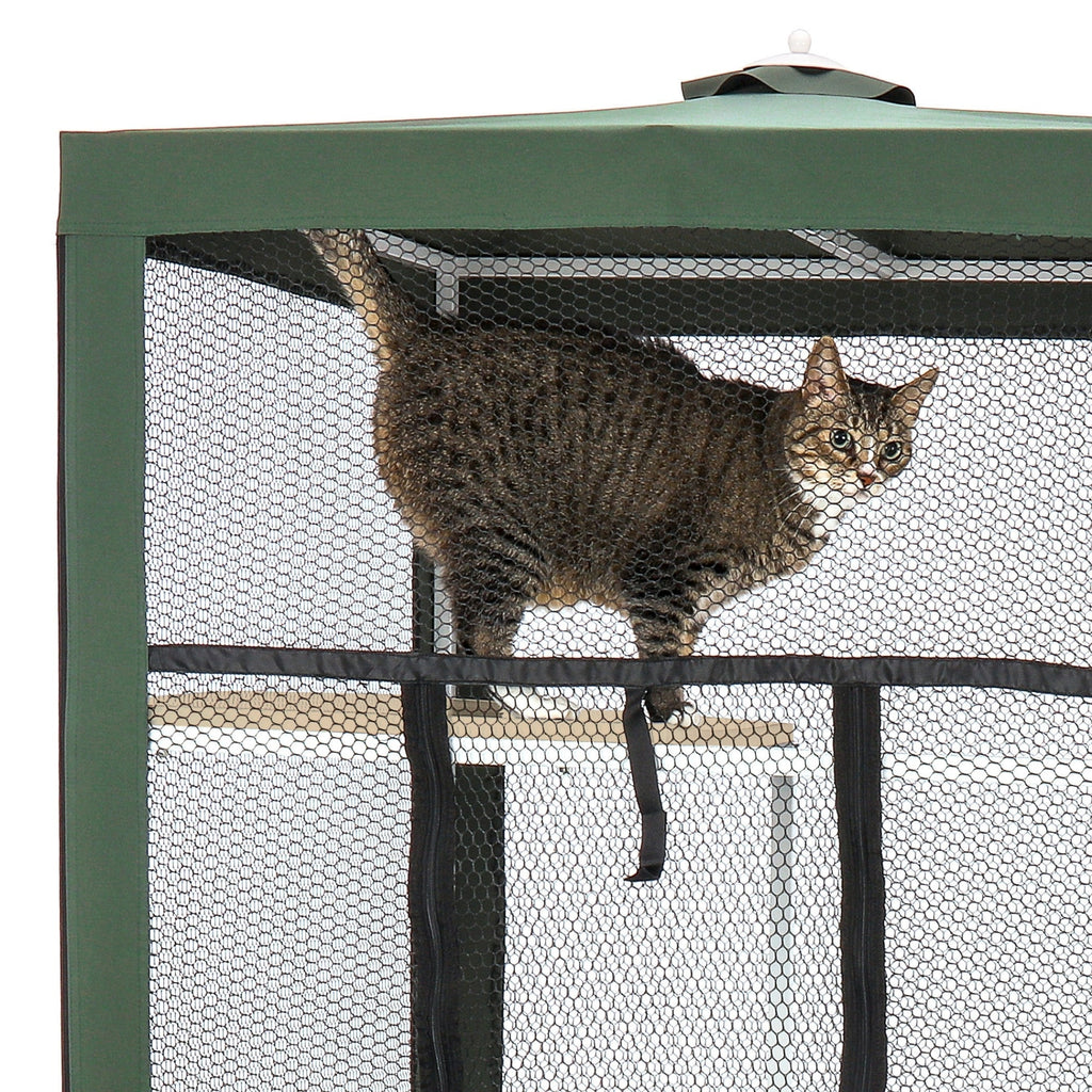 Ware Cat Patio Mesh Enclosure Green 39.25 x 39.25 x 78.75in.