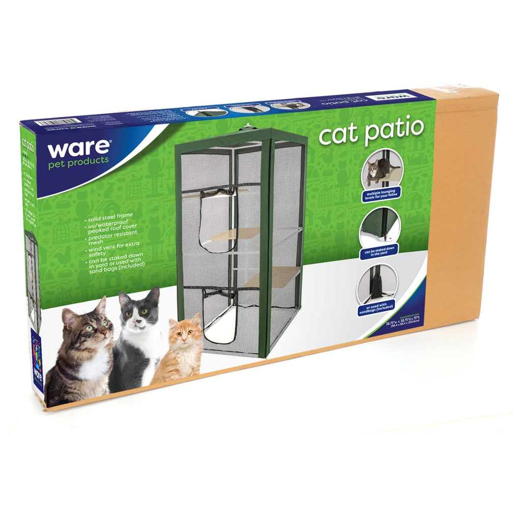 Ware Cat Patio Mesh Enclosure Green 39.25 x 39.25 x 78.75in.
