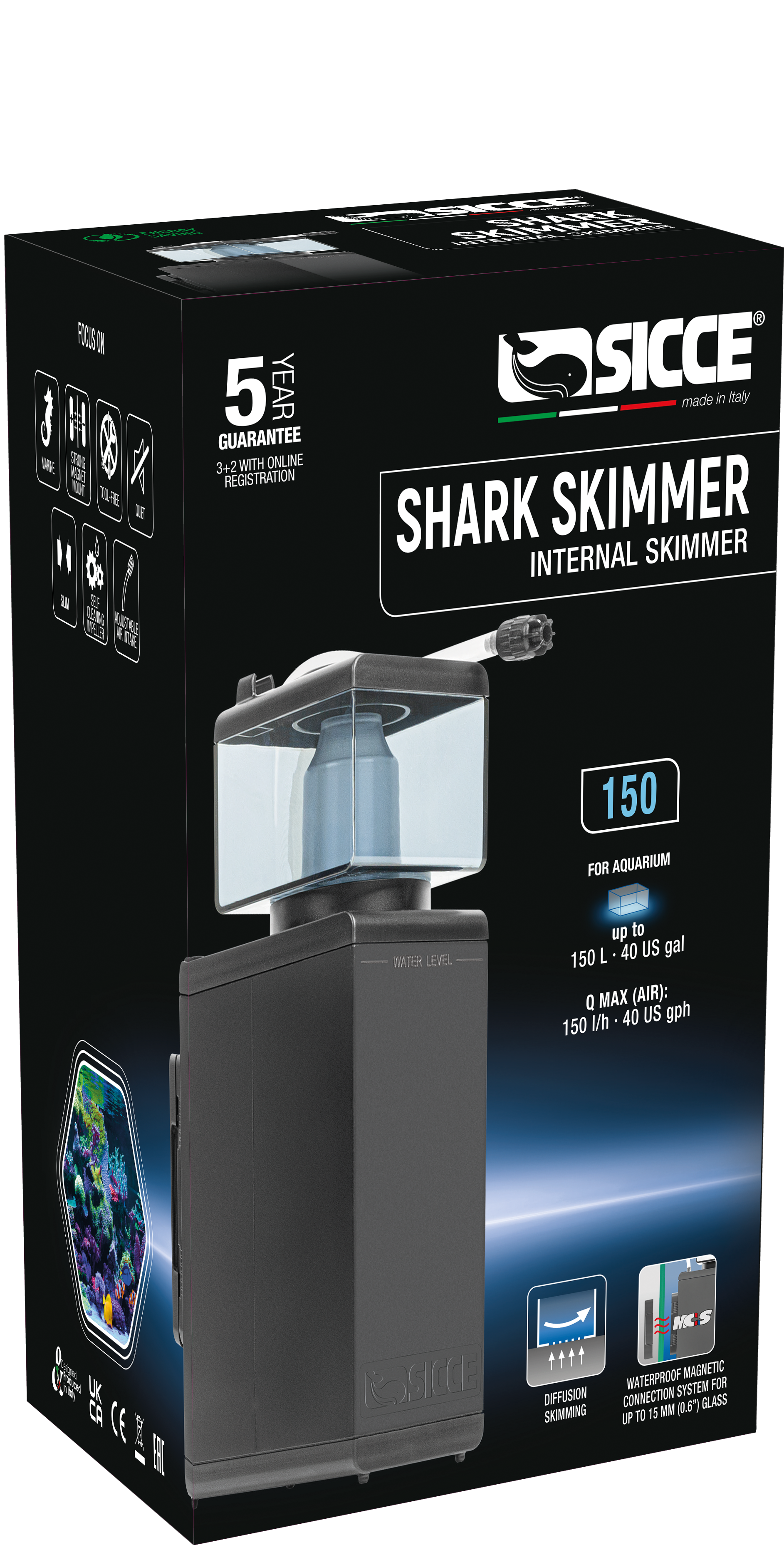 Sicce Shark Skimmer Internal Skimmer 1ea/150