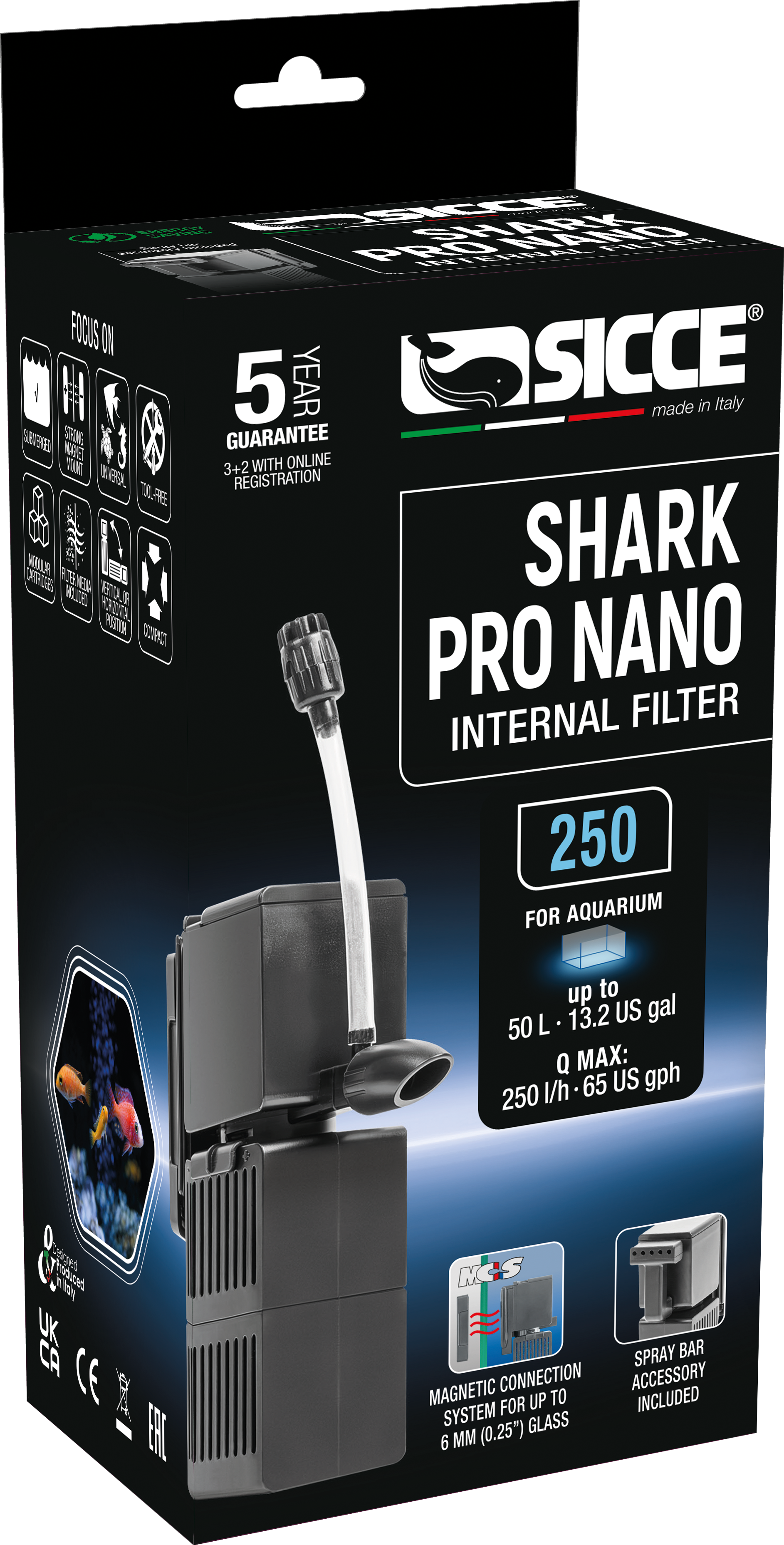 Sicce Shark Pro Nano Internal Filter 1ea/250