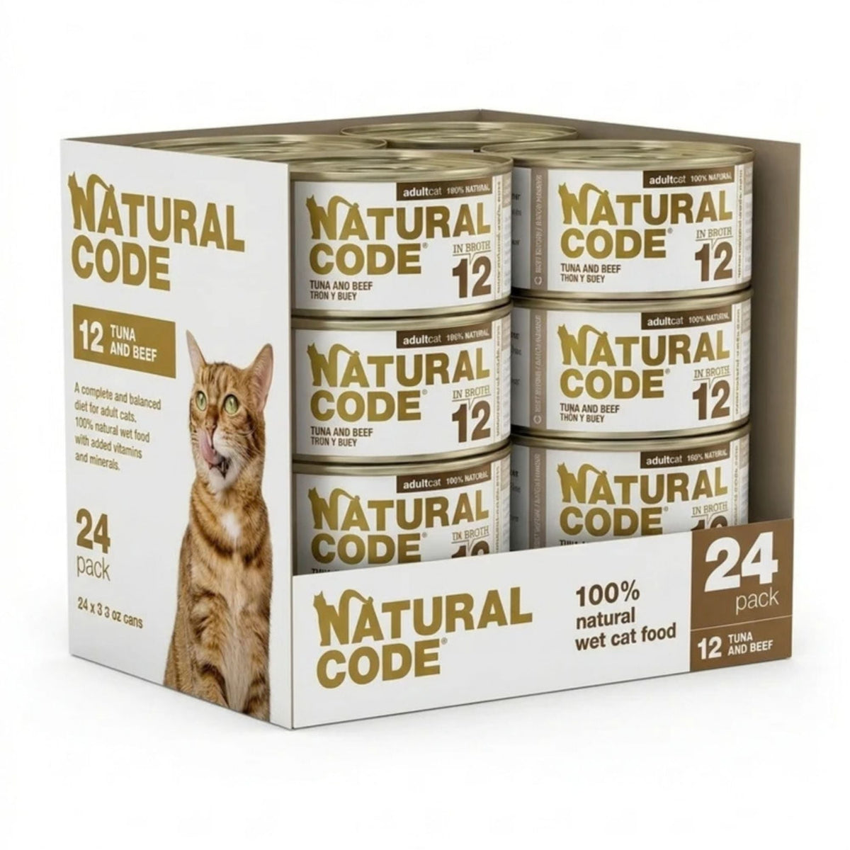 Natural Code Cat Tuna & Beef 3oz. (Case of 24)