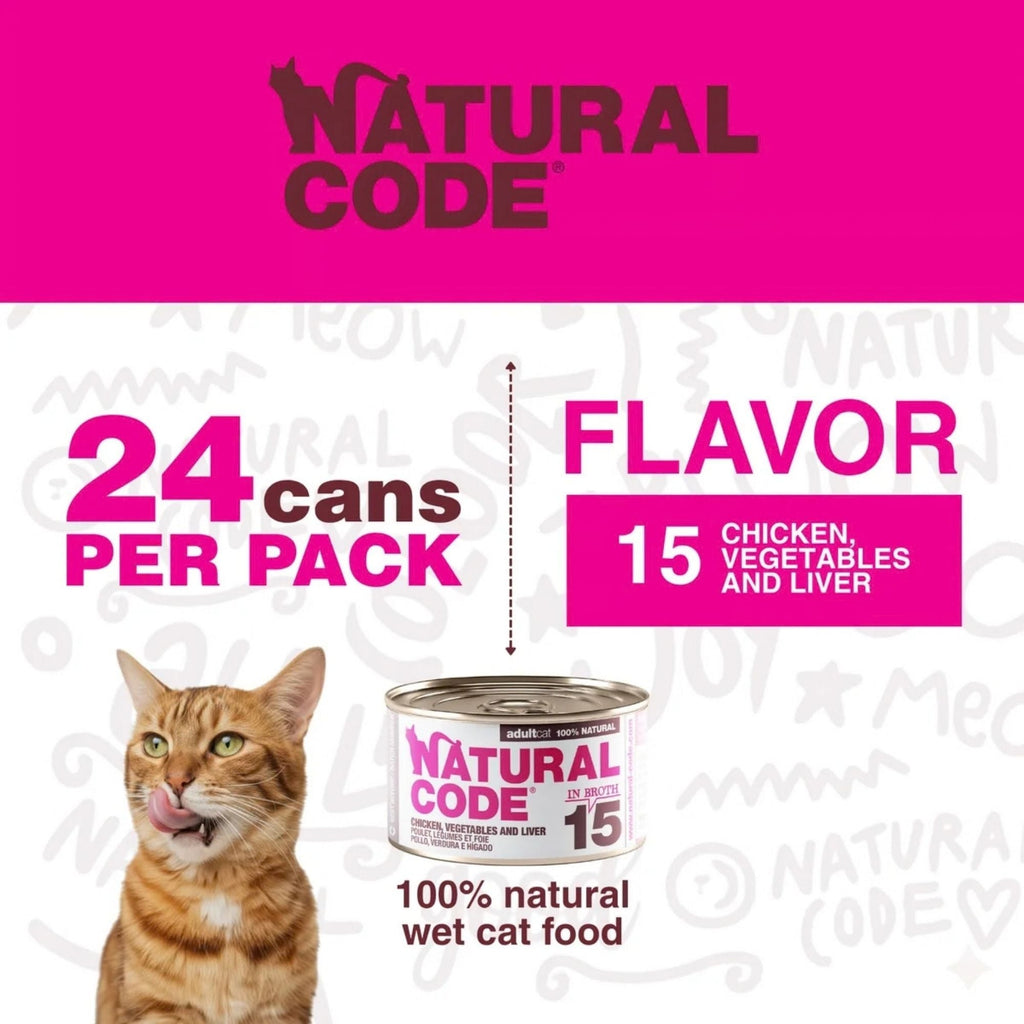 Natural Code Cat Chicken Vegetables & Liver 3oz. (Case of 24)