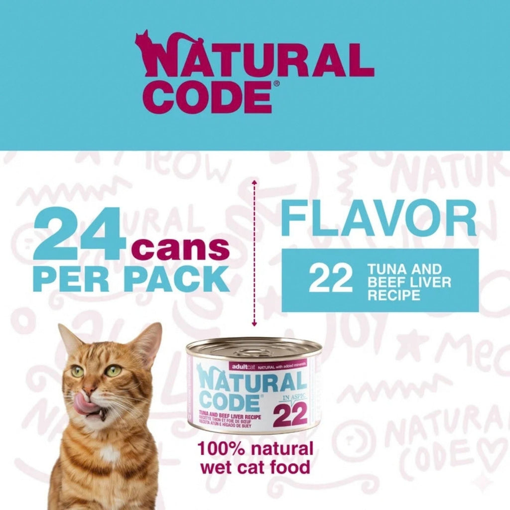 Natural Code Cat Tuna & Beef Liver 3oz. (Case of 24)