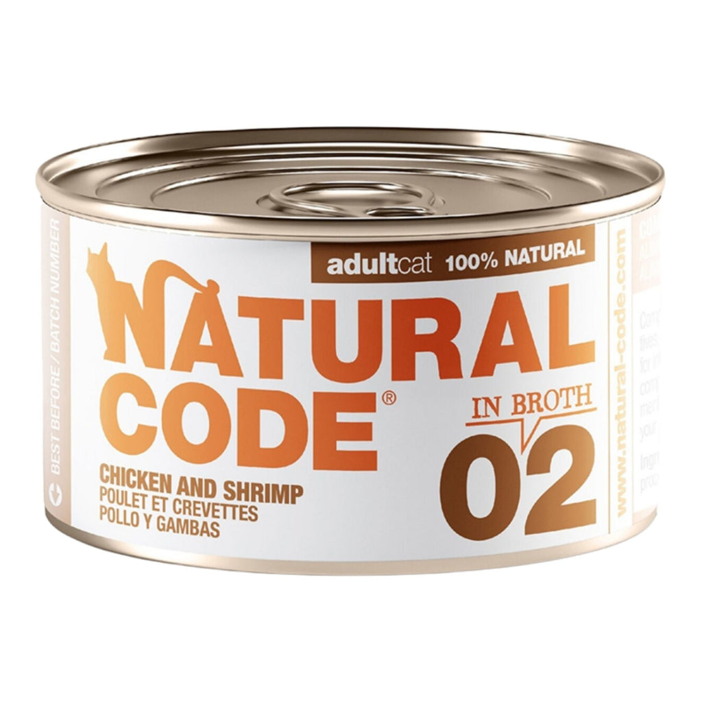 Natural Code Cat High Protein Chicken & Shrimp In Broth For Adult Cats 3oz. (Case of 24)