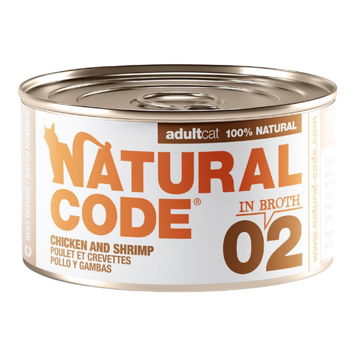 Natural Code Cat High Protein Chicken & Shrimp In Broth For Adult Cats 3oz. (Case of 24)