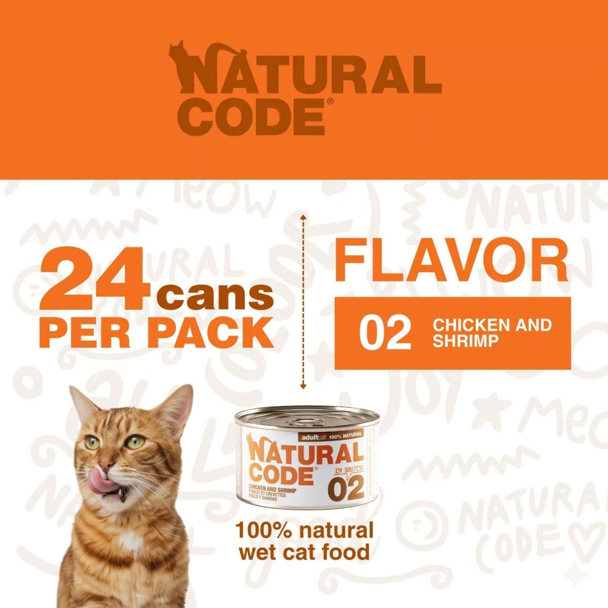 Natural Code Cat High Protein Chicken & Shrimp In Broth For Adult Cats 3oz. (Case of 24)