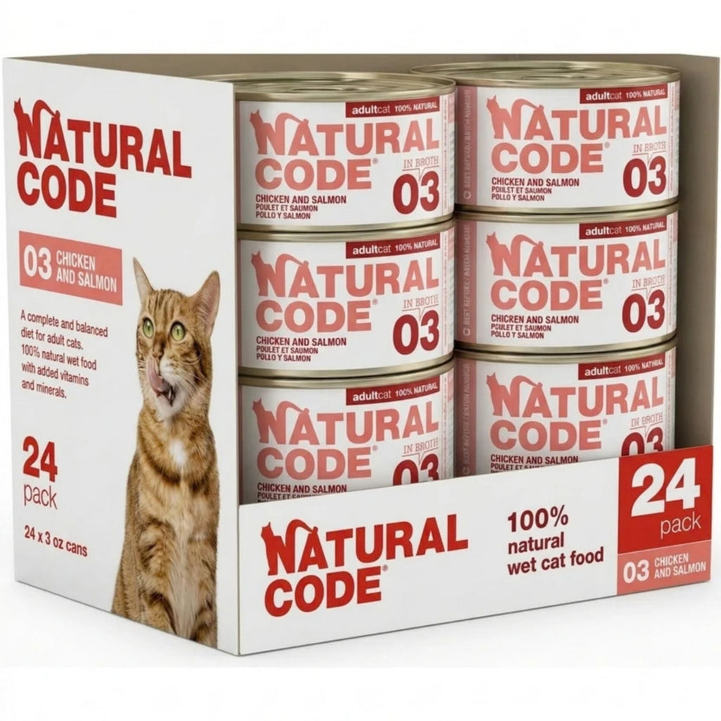 Natural Code Cat Chicken & Salmon 3oz. (Case of 24)