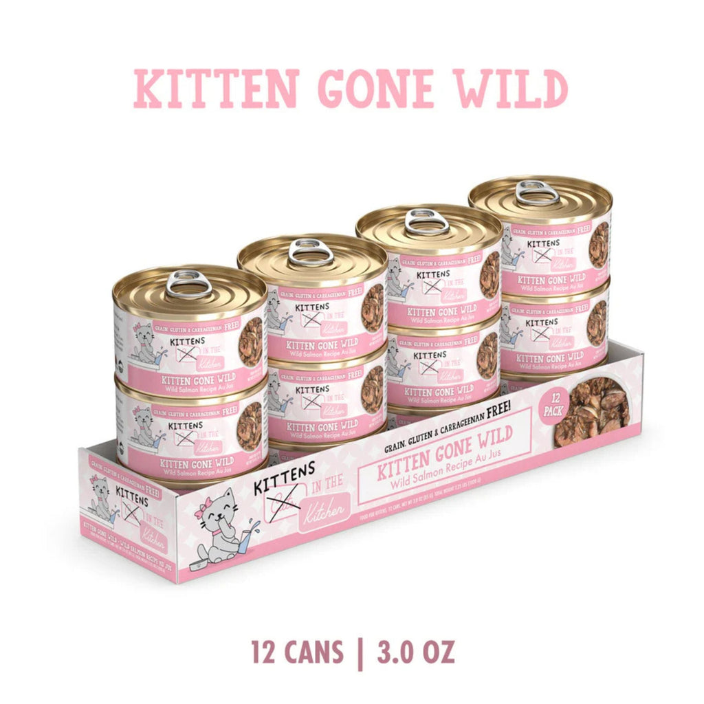 Cats In The Kitchen Cat Grain Free Kitten Gone Wild Salmon Recipe 3oz. (Case of 12)