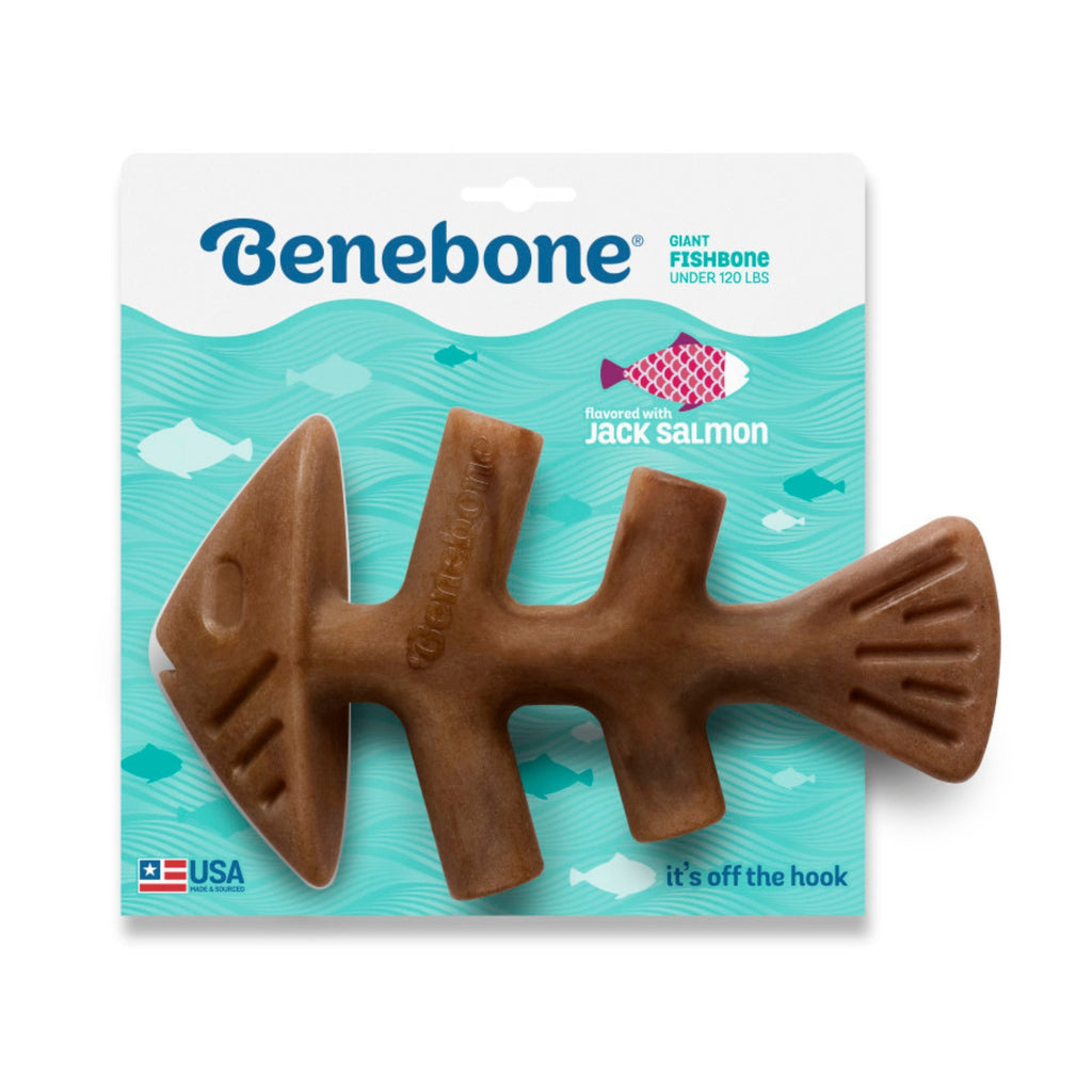 !Benebone Fishbone Dog Chew Toy Salmon, 1ea/XL