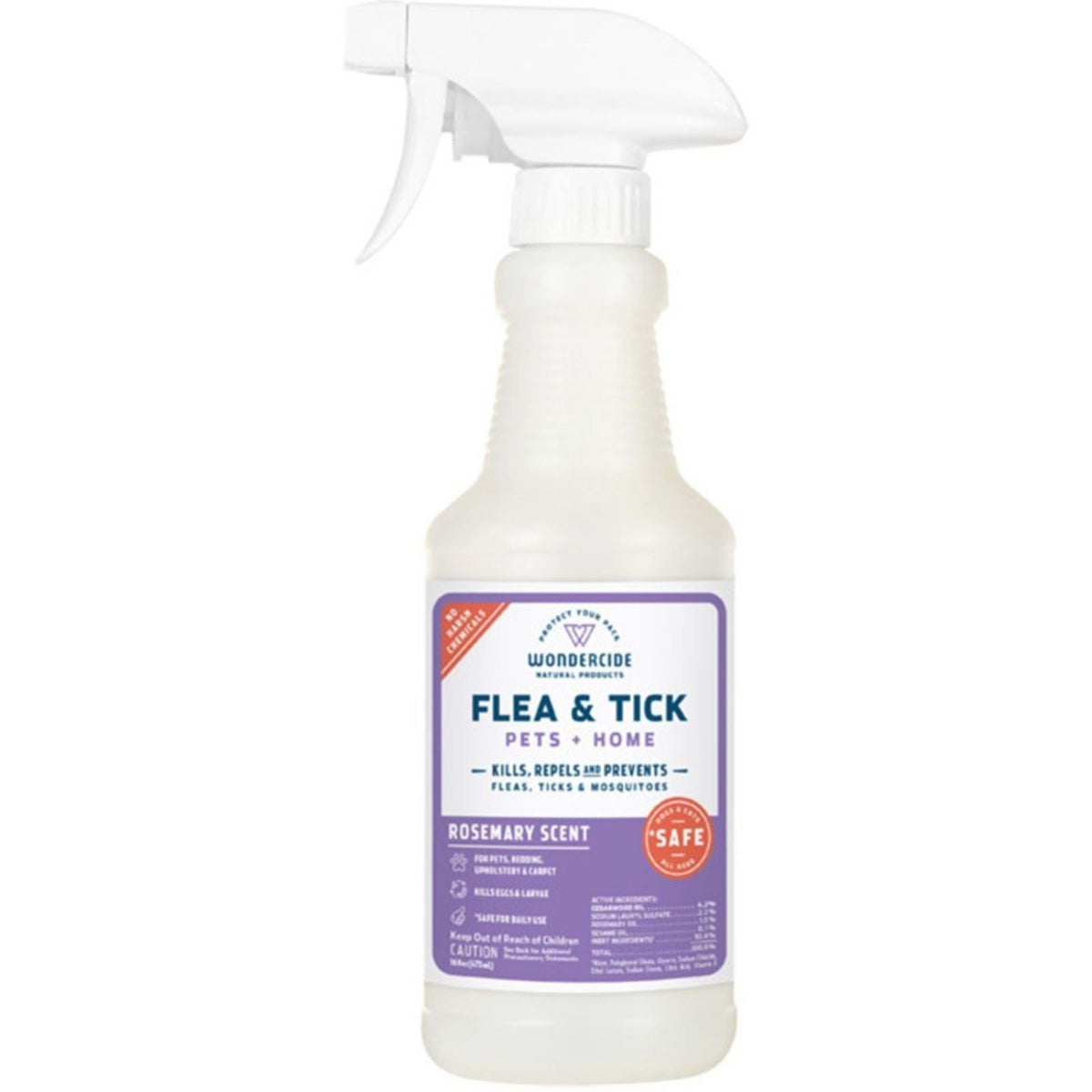 Wondercide Dog & Cat Rosemary Flea & Tick Spray For Pets & Home With Natural Essential Oils 16oz.