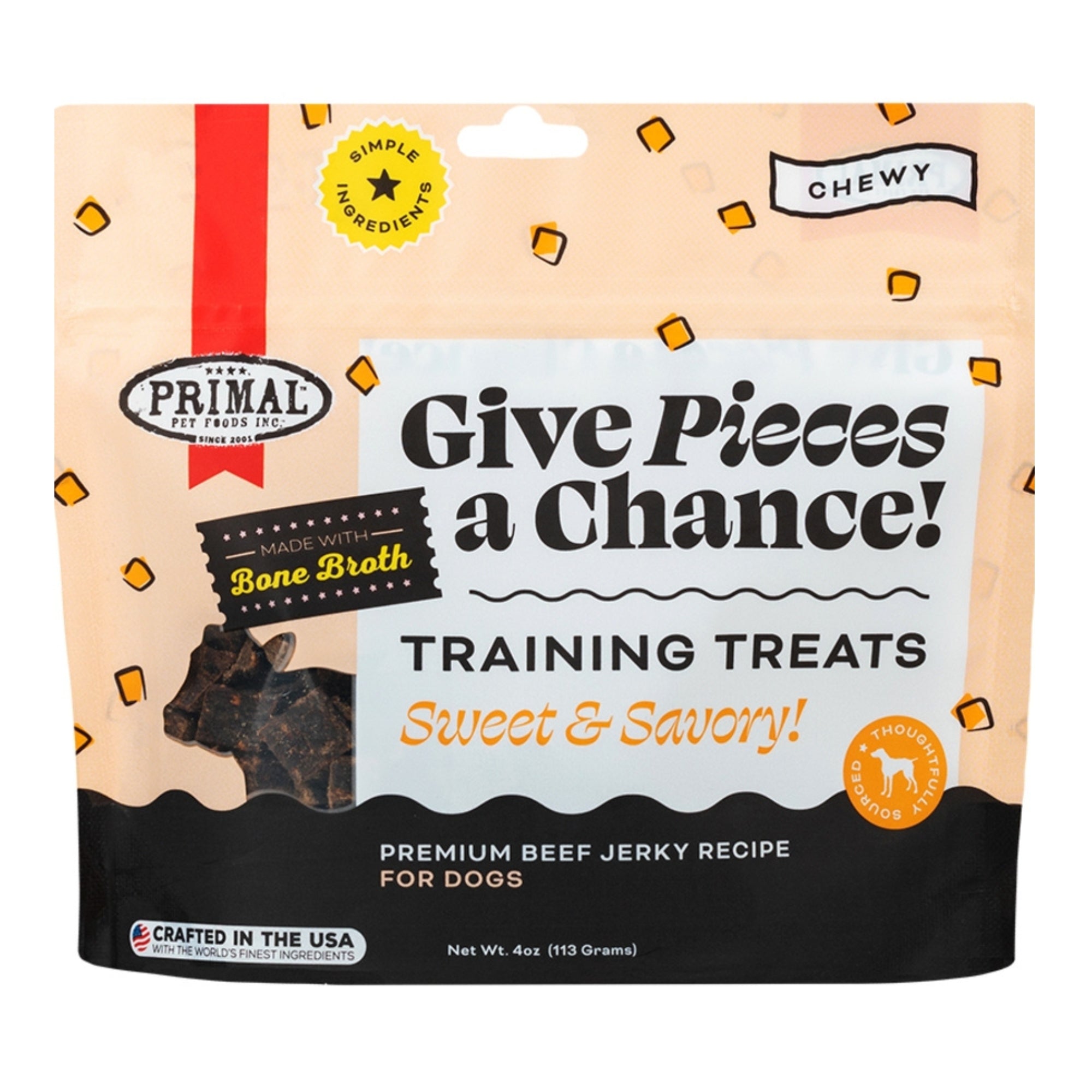 Primal Dog Give Pieces A Chance Beef With Broth 4oz.