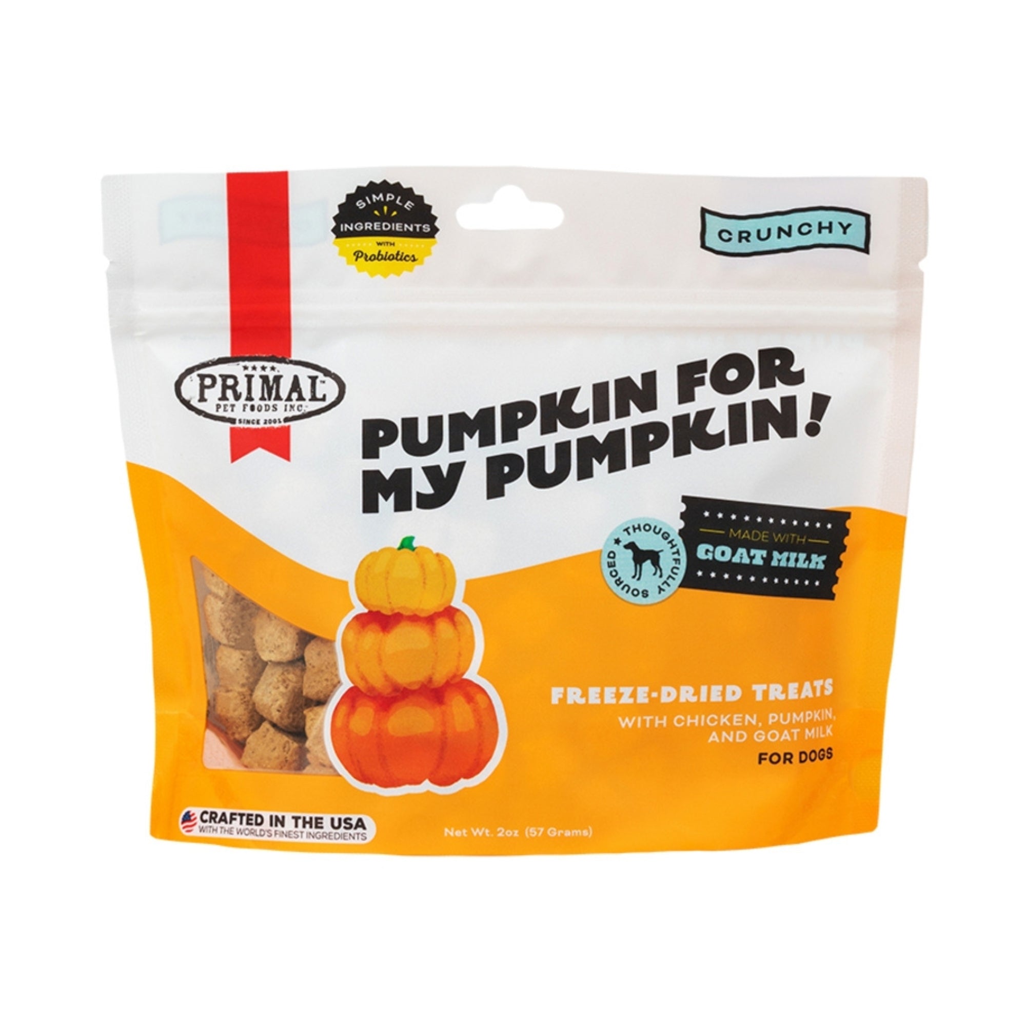 Primal Dog Freeze-Dried Pumpkin For My Pumpkin Chicken Pumpkin With Goat Milk 2oz.