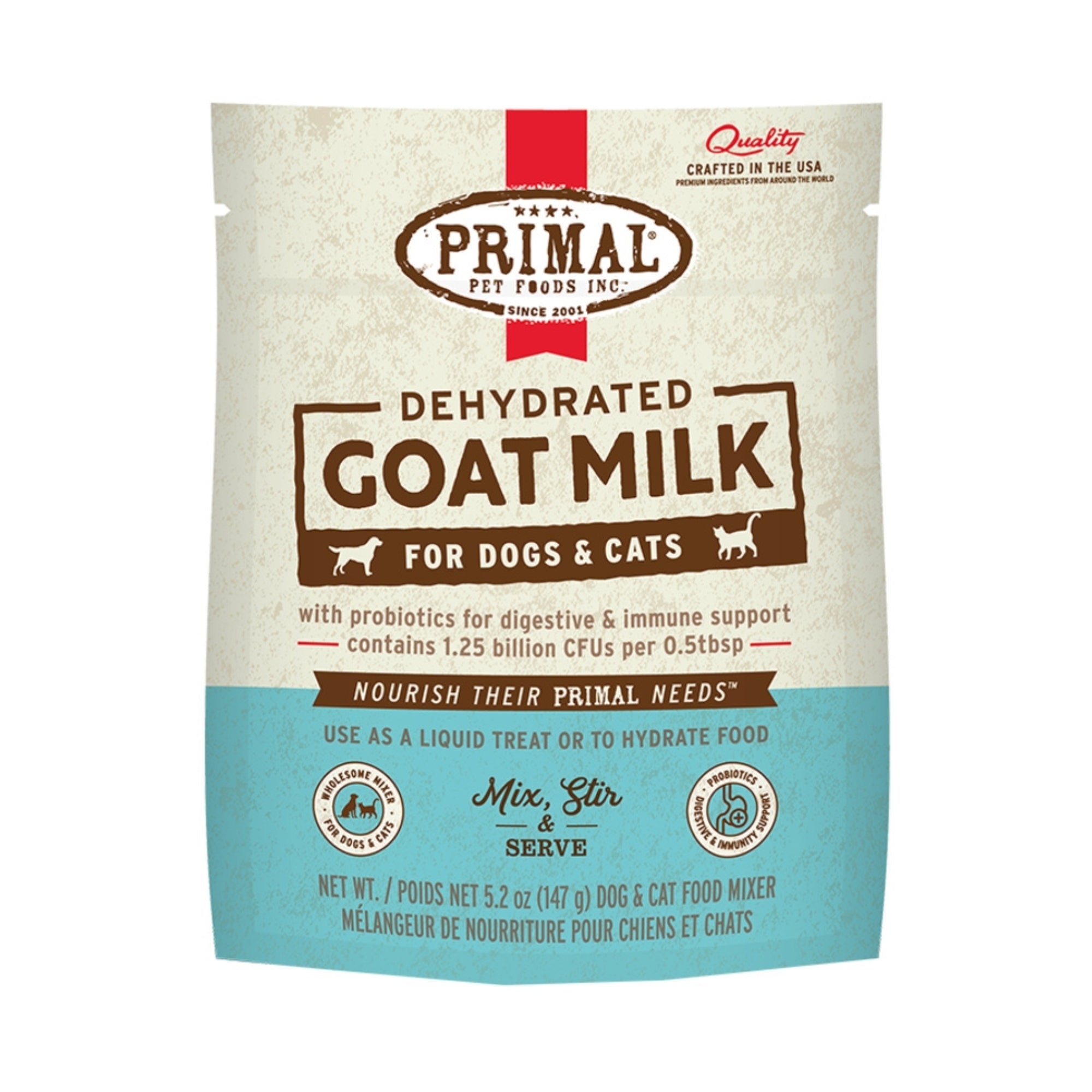 Primal Dog Cat Dehydrated Goat Milk 5.2oz. Pouch