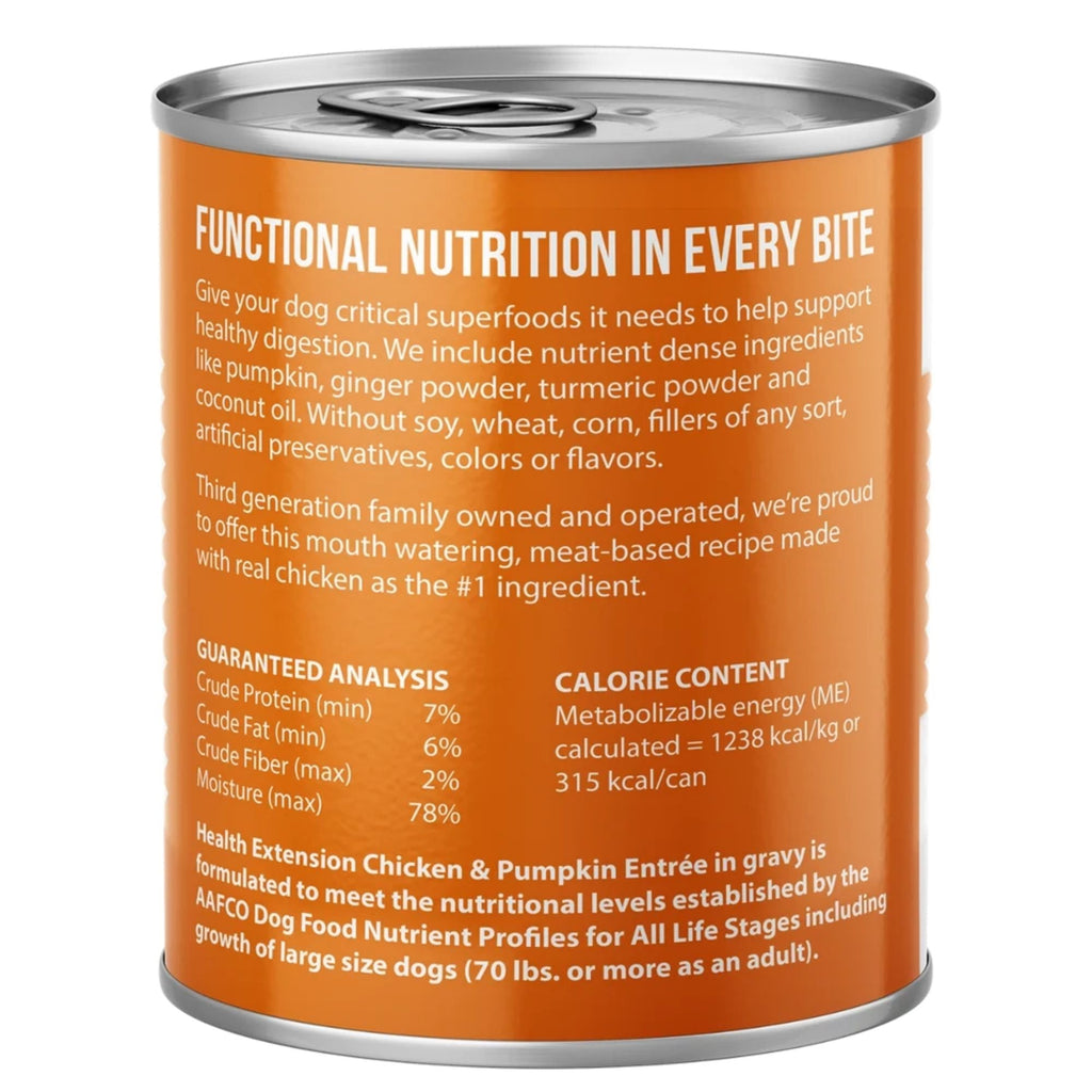 Health Extention Digest Chicken & Pumpkin & Gravy Dog Cans 9oz. (Case of 12)