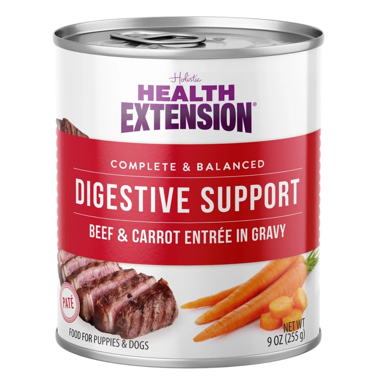 Health Extention Digest Beef & Carrot & Gravy Dog Can 9oz. (Case of 12)