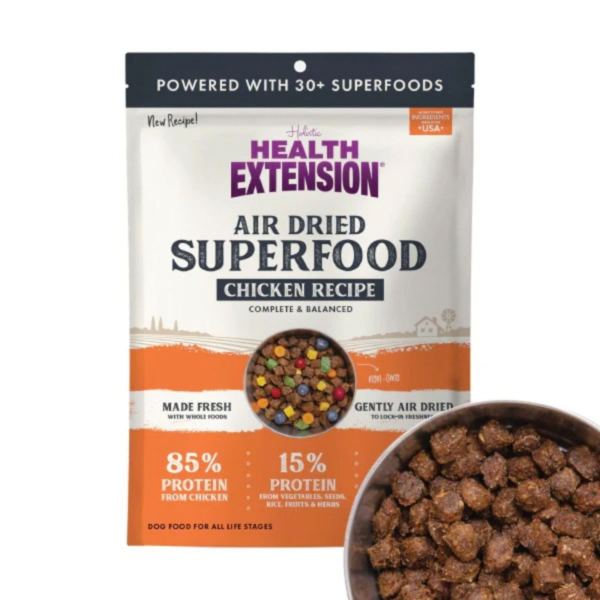 Health Extension Air Dried Superfood Chicken Dog Food 2lb.